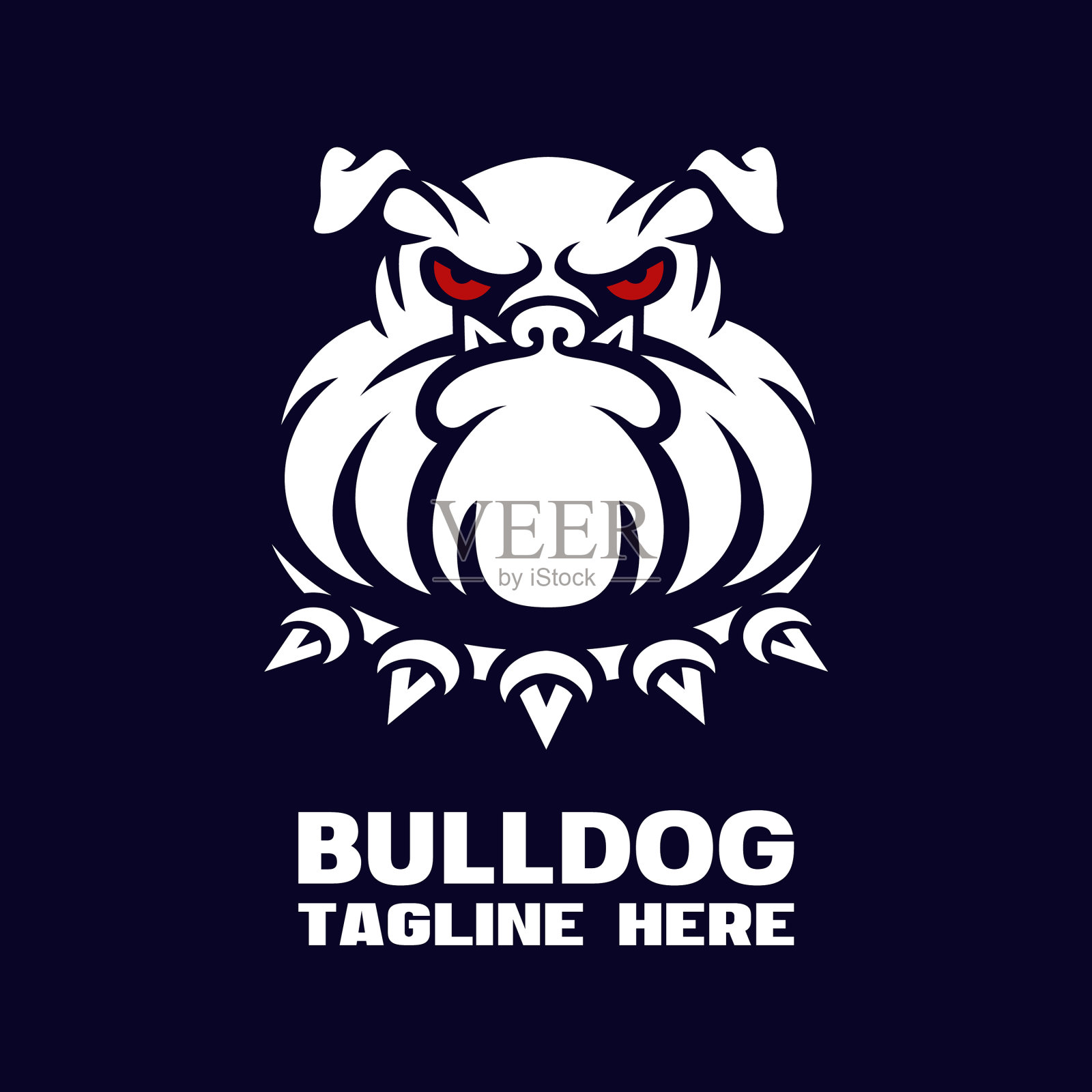 现代斗牛犬的吉祥物标志插画图片素材