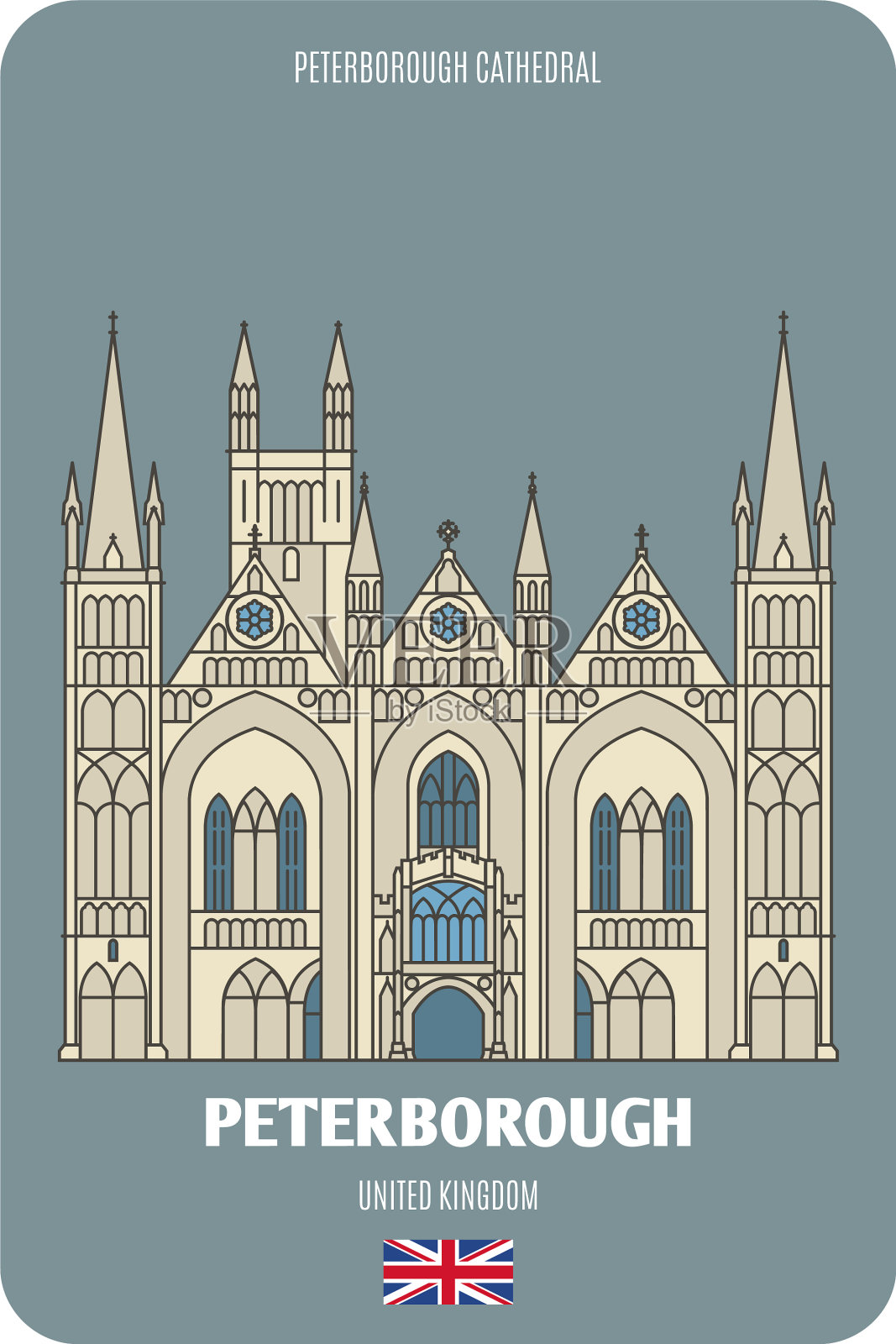 英国彼得伯勒大教堂插画图片素材
