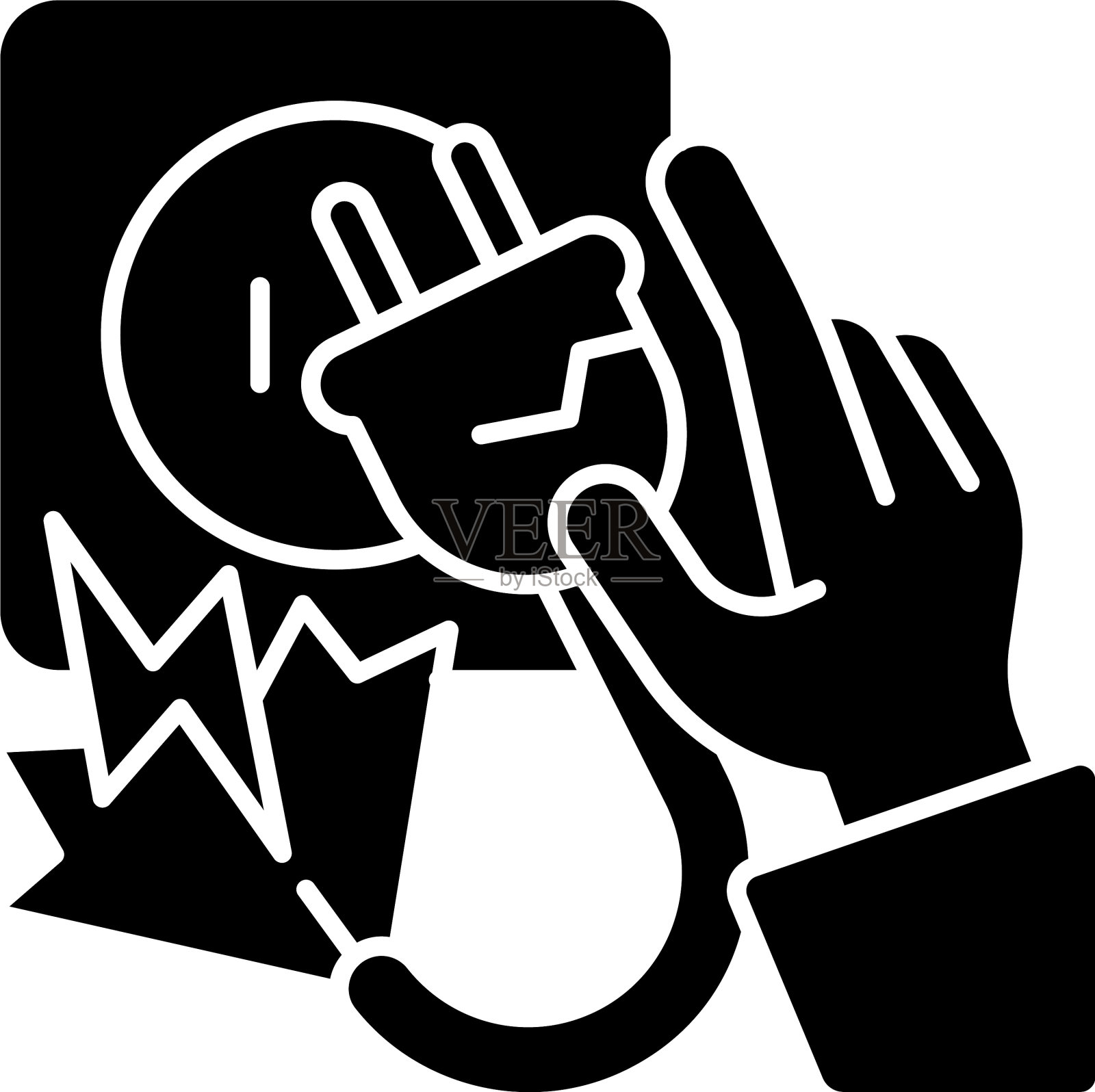 电击黑色字形图标图标素材