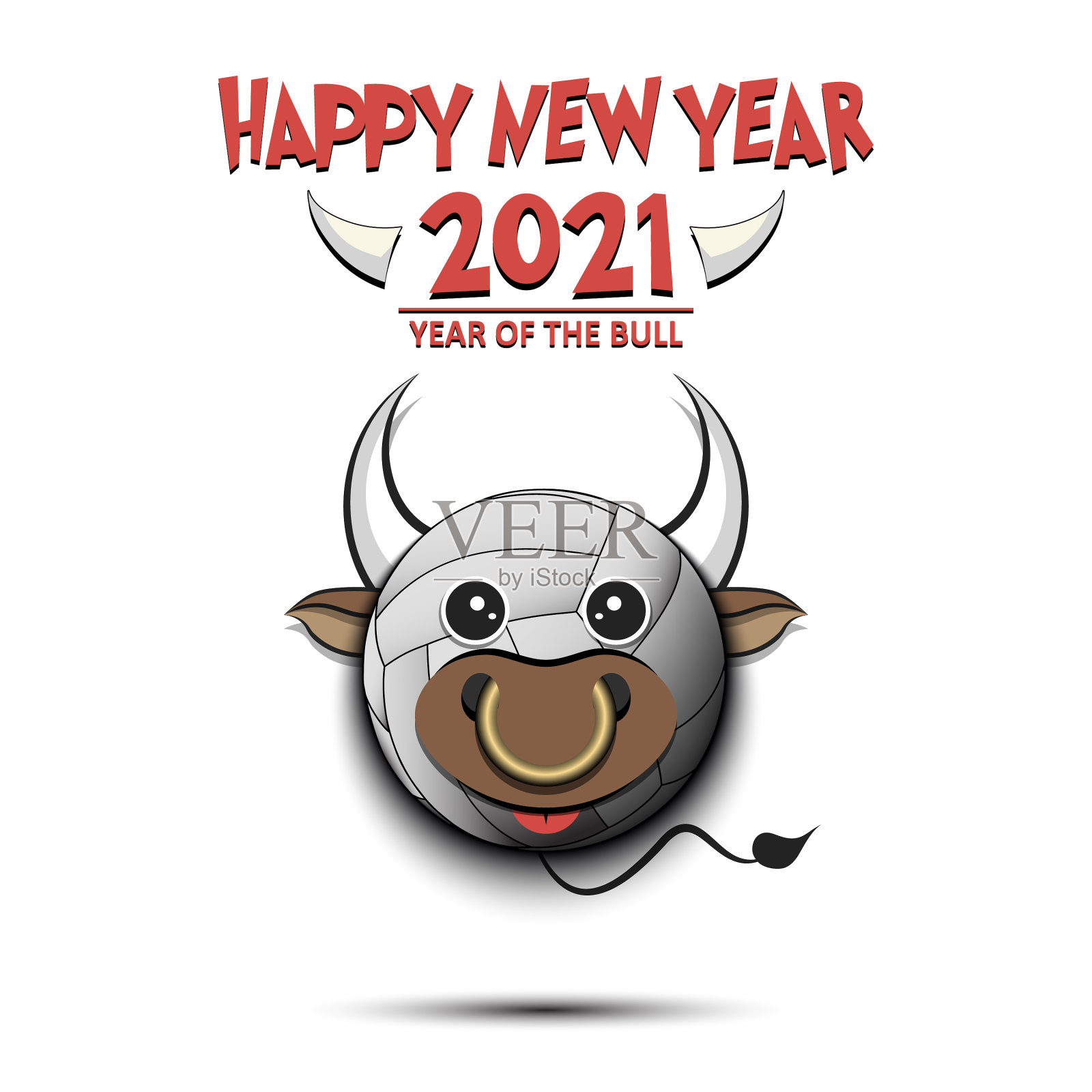 公牛形状的排球插画图片素材