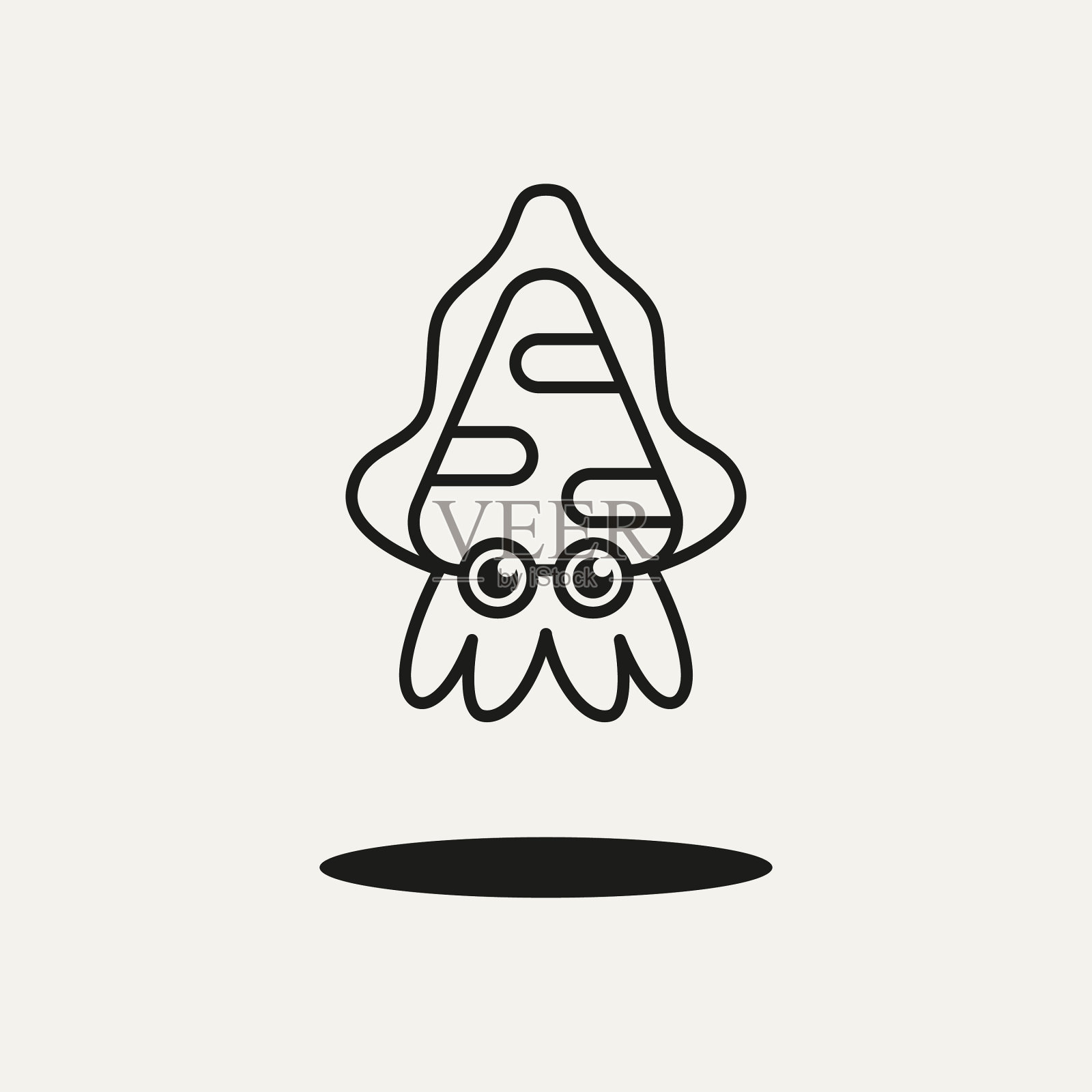 墨鱼卡通图标设计形象插画图片素材
