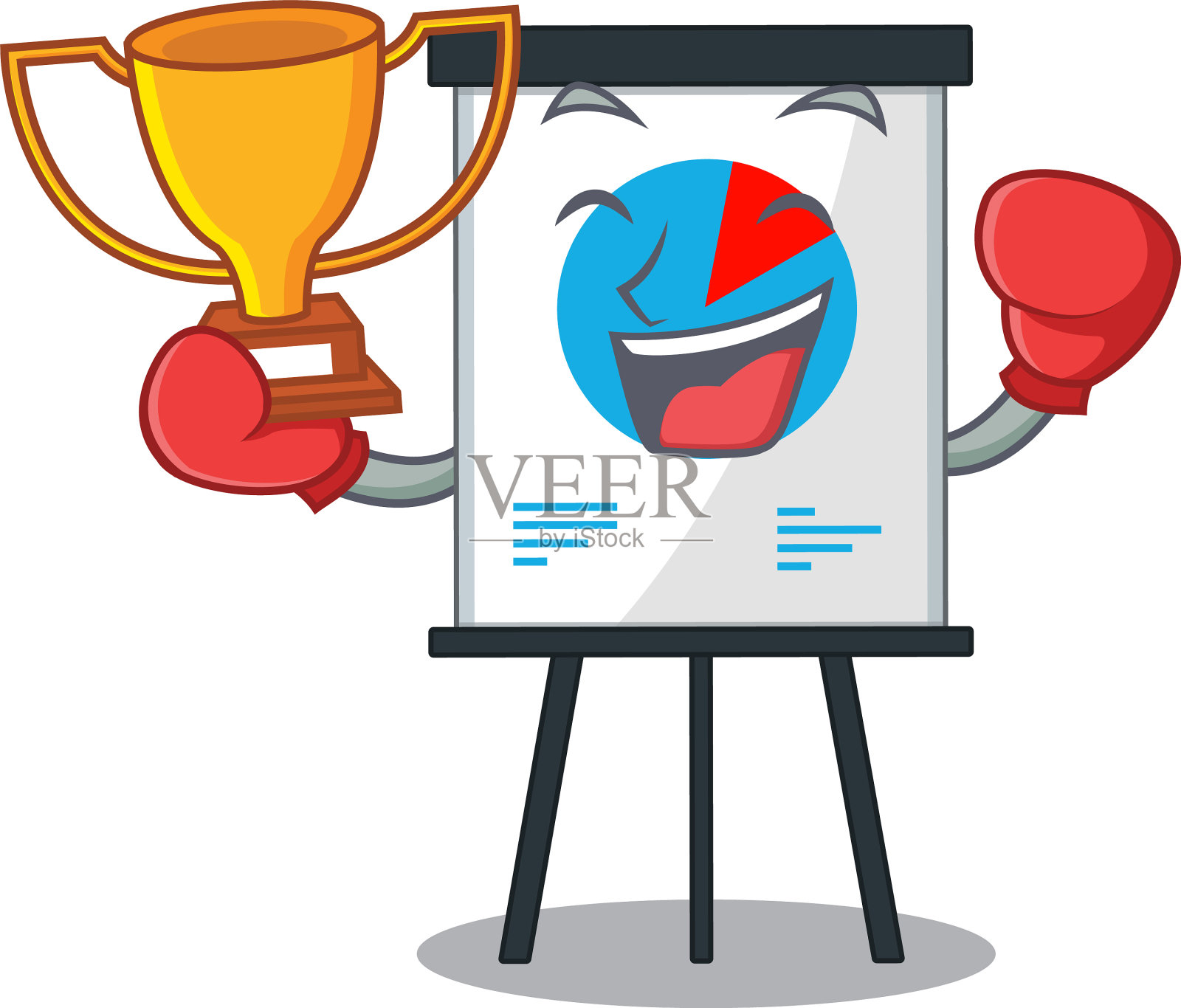 一个优雅的拳击冠军电晕图形吉祥物插画图片素材