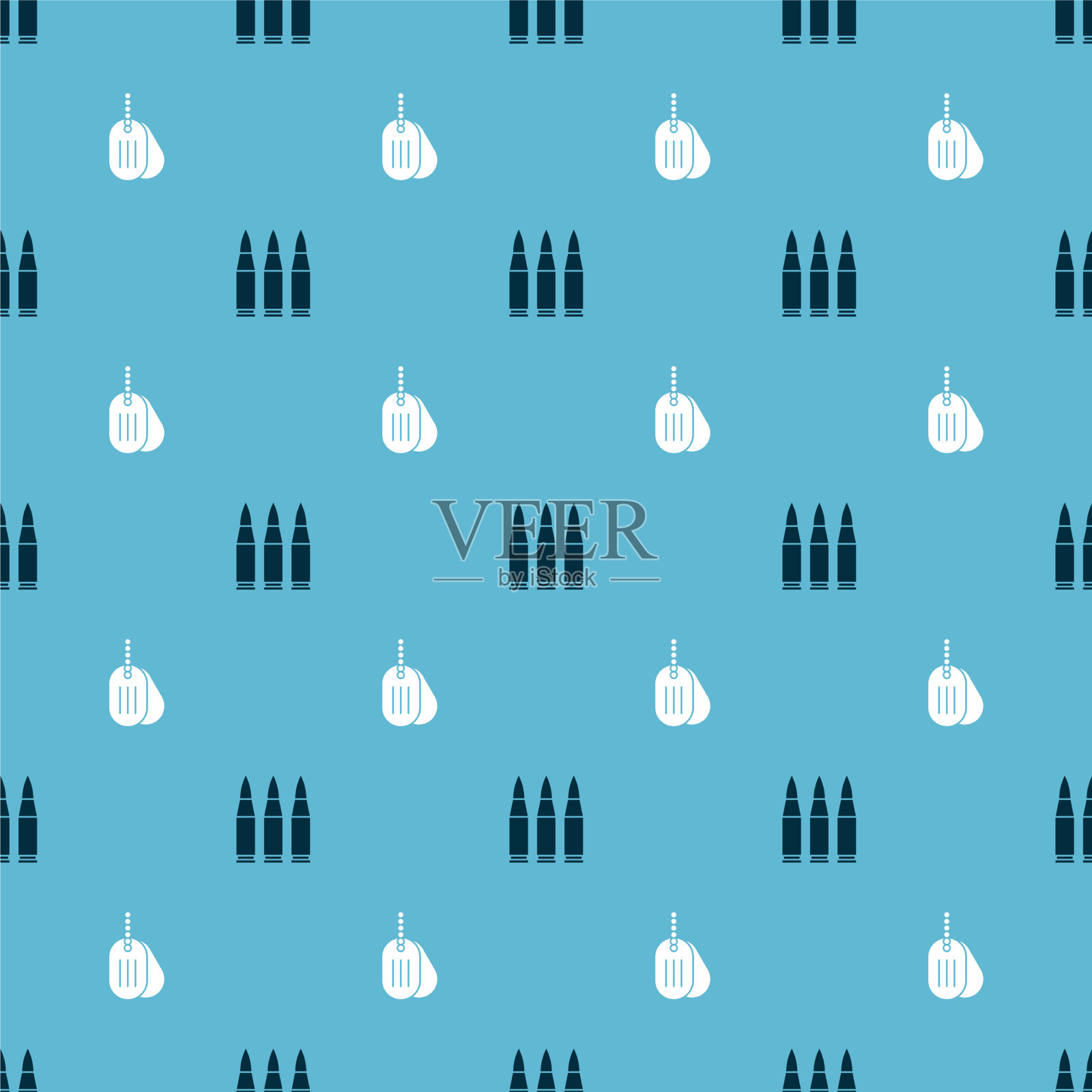 无缝设置子弹和军事狗牌图标素材