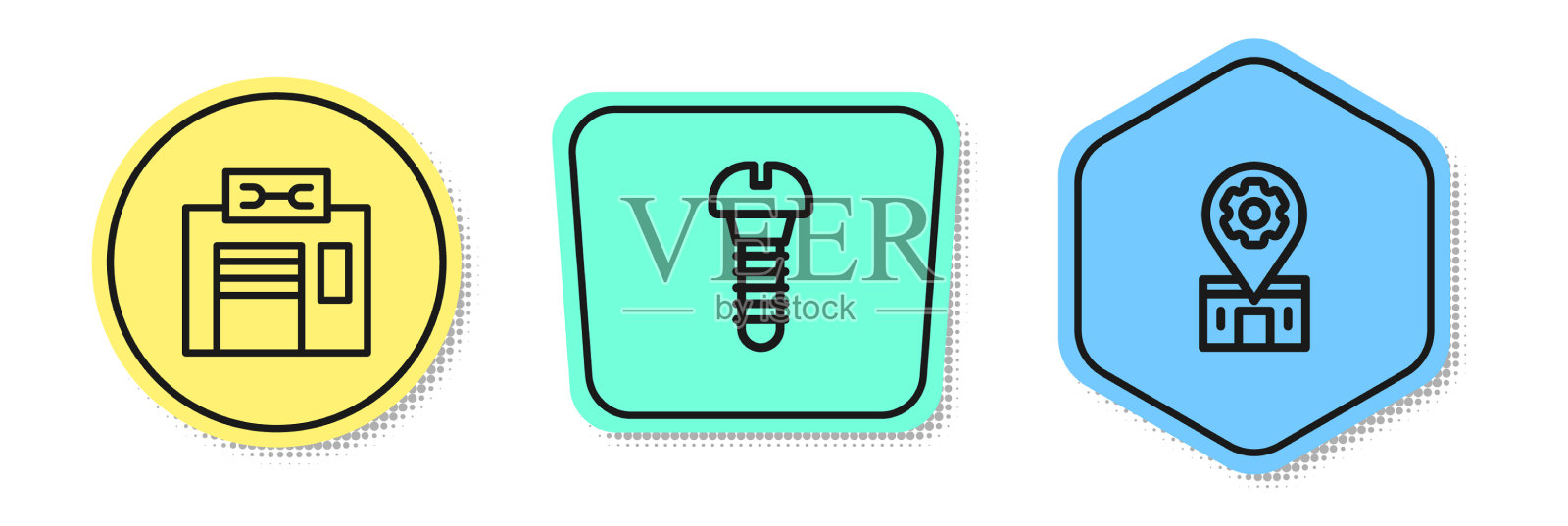 套线自行车维修保养金属螺丝图标素材