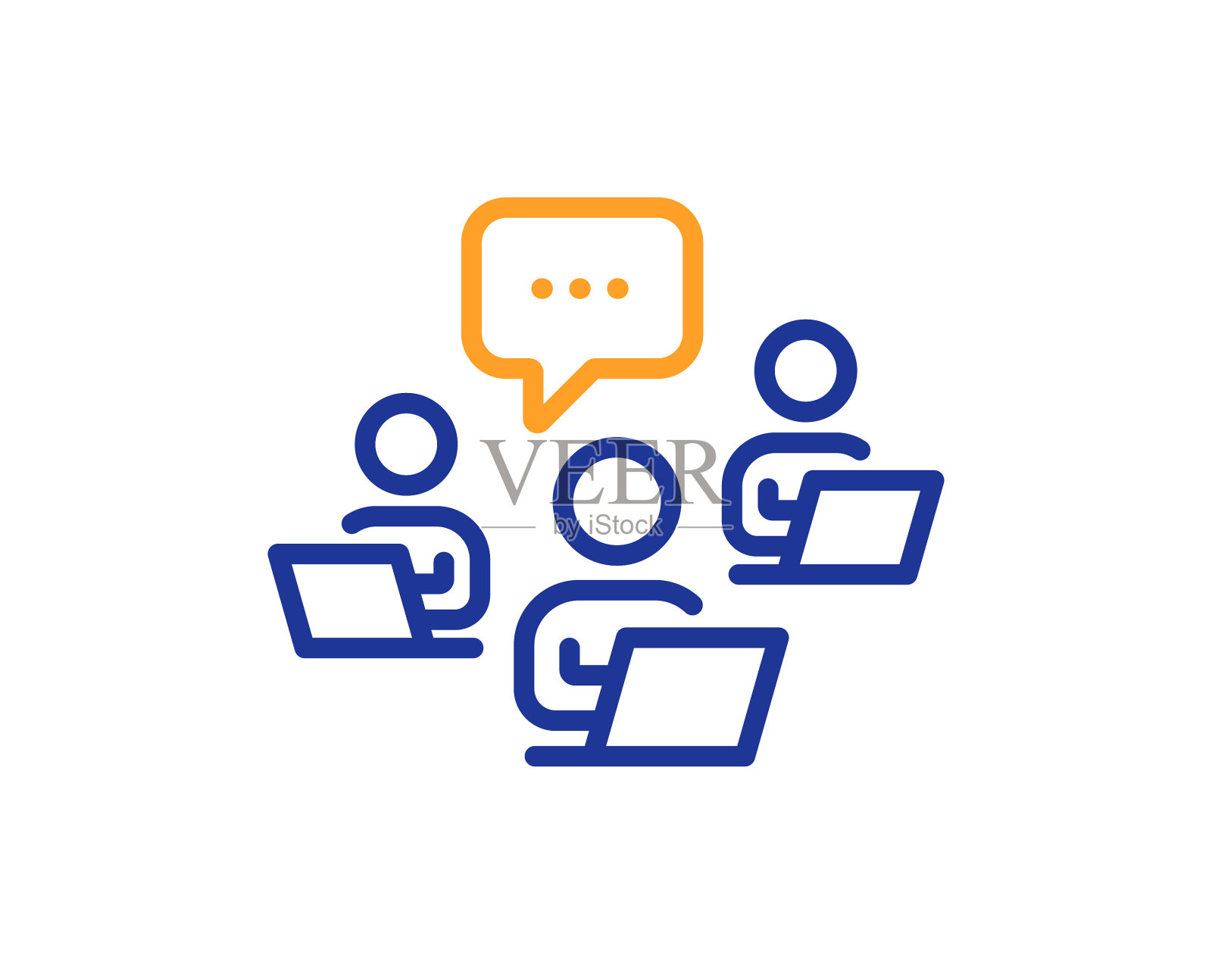 群控线图标远程办公标志设计元素图片