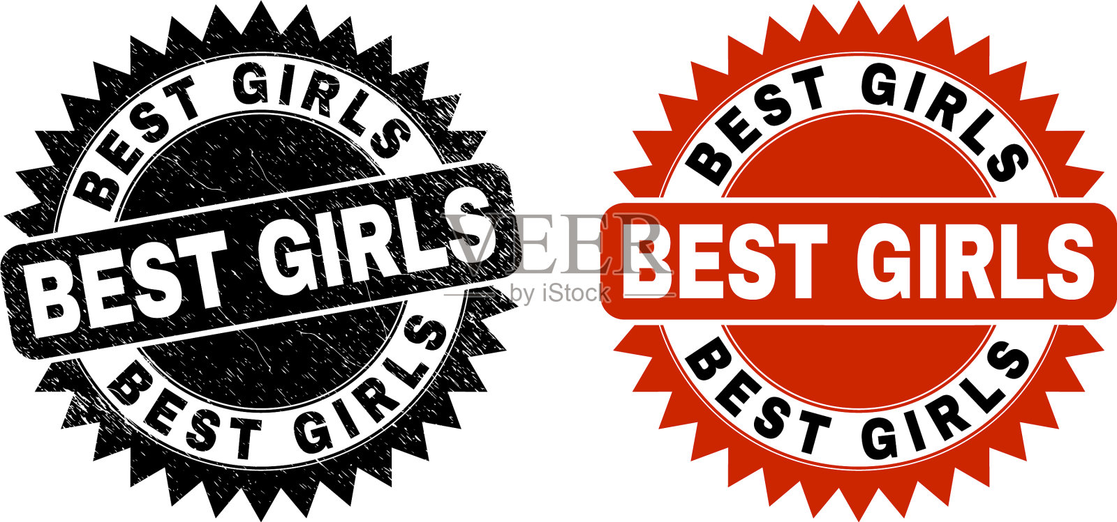 最好的女孩黑色玫瑰形密封与橡胶表面设计元素图片