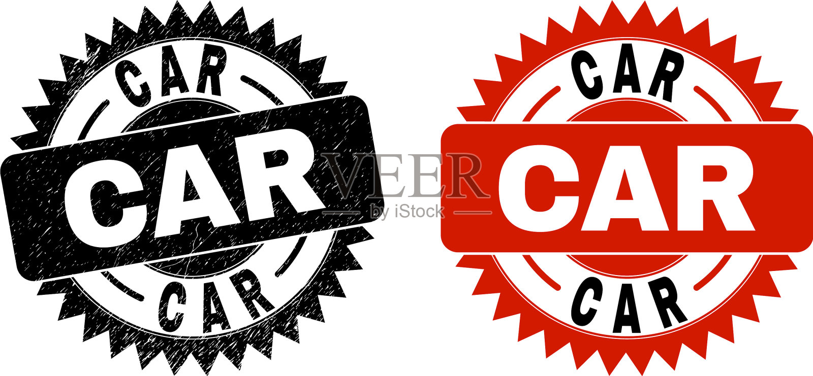 汽车黑色玫瑰形印章印章与垃圾表面设计元素图片