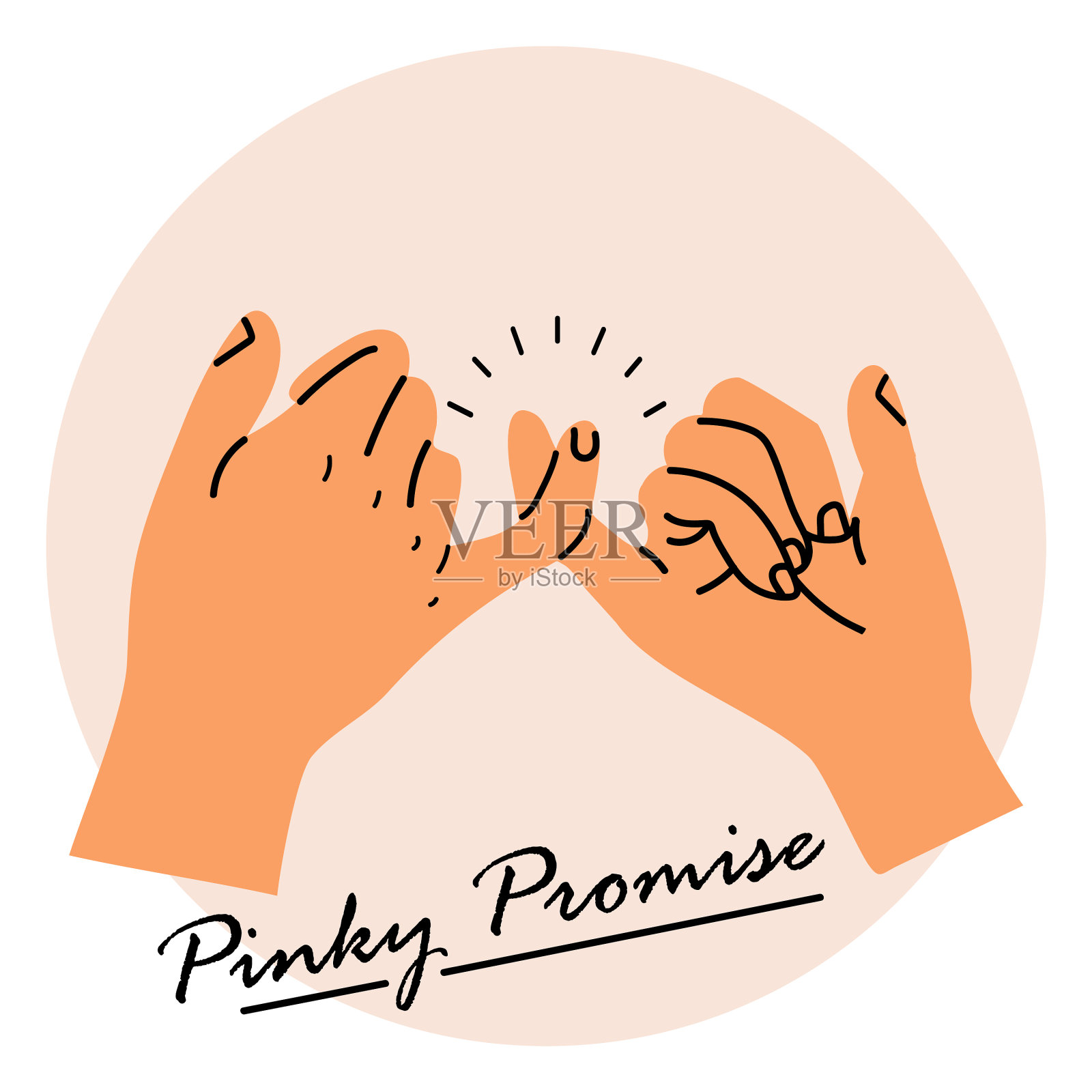 手绘承诺的手势设计元素图片