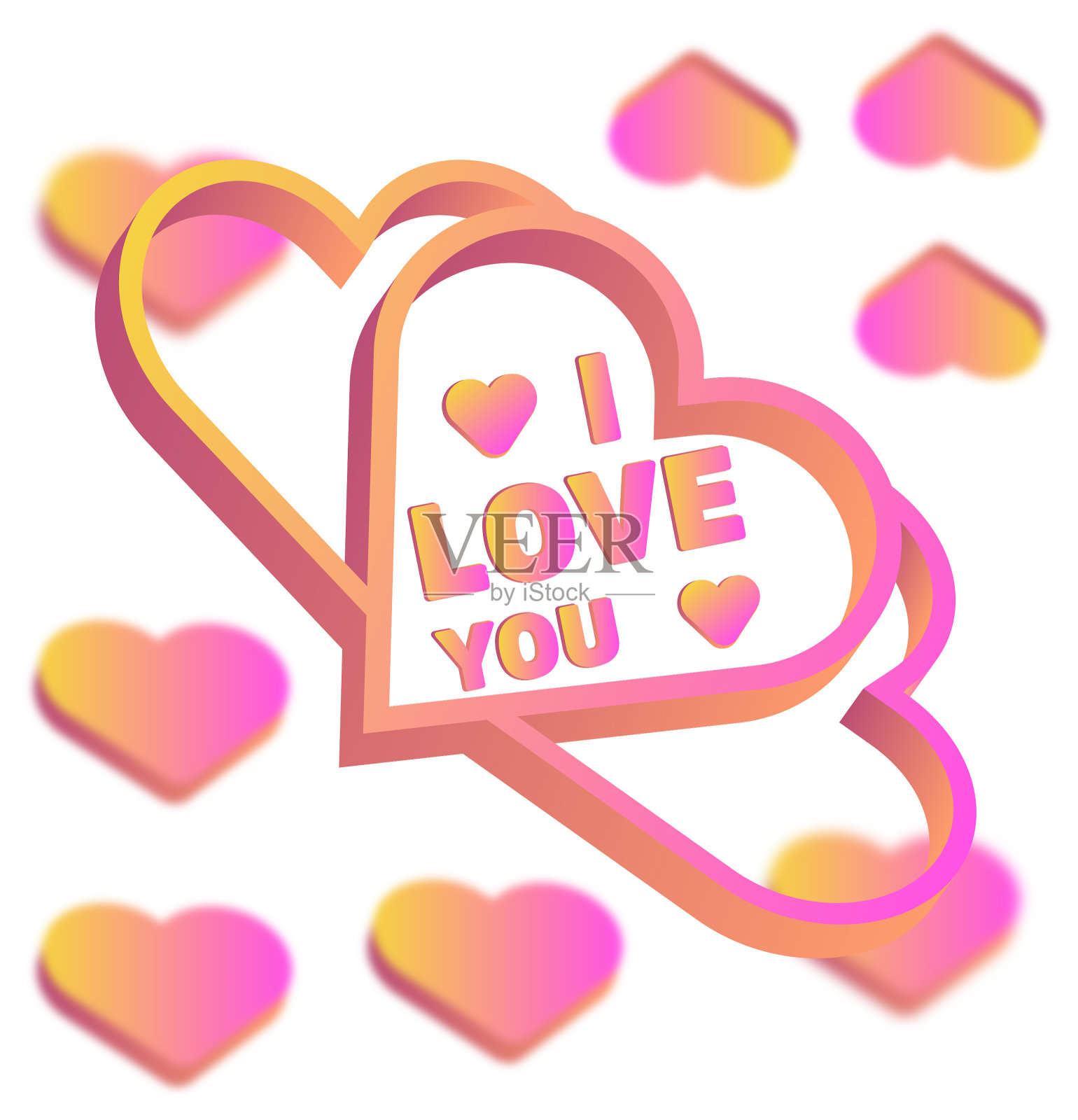 3d色彩丰富的爱情与情人节PNG设计设计元素图片