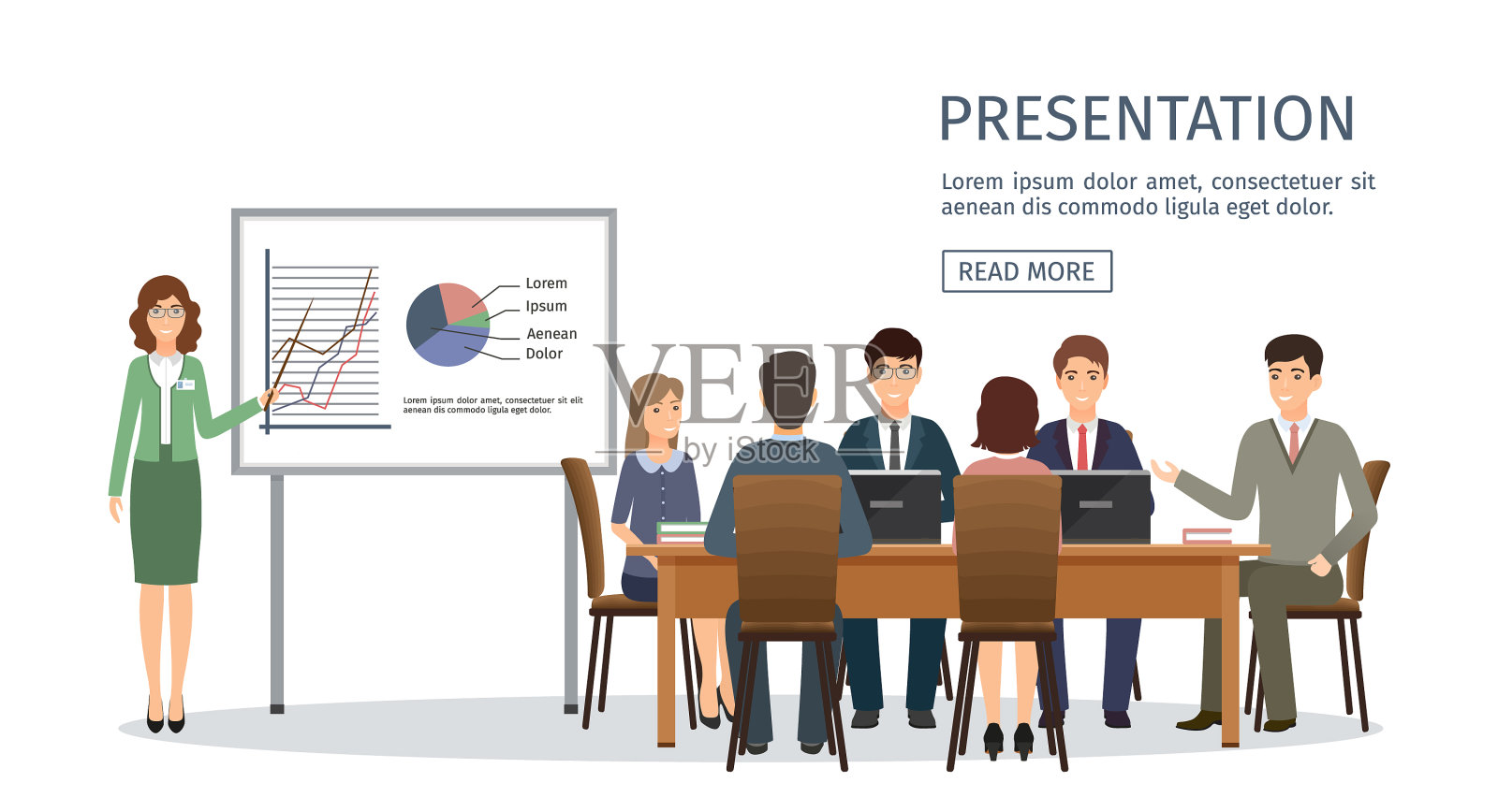 商务人士在办公室会面设计模板素材