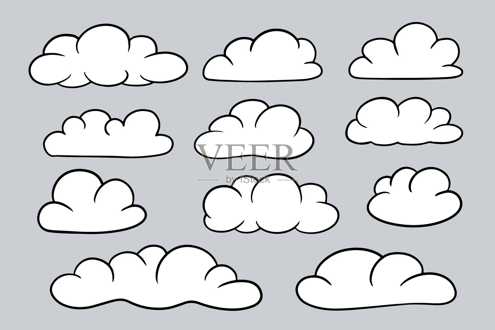 云图标设置卡通手绘涂鸦图标素材