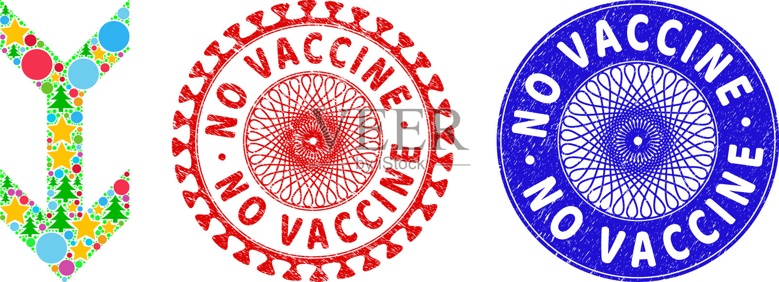 没有疫苗会留下橡皮印和箭头插画图片素材