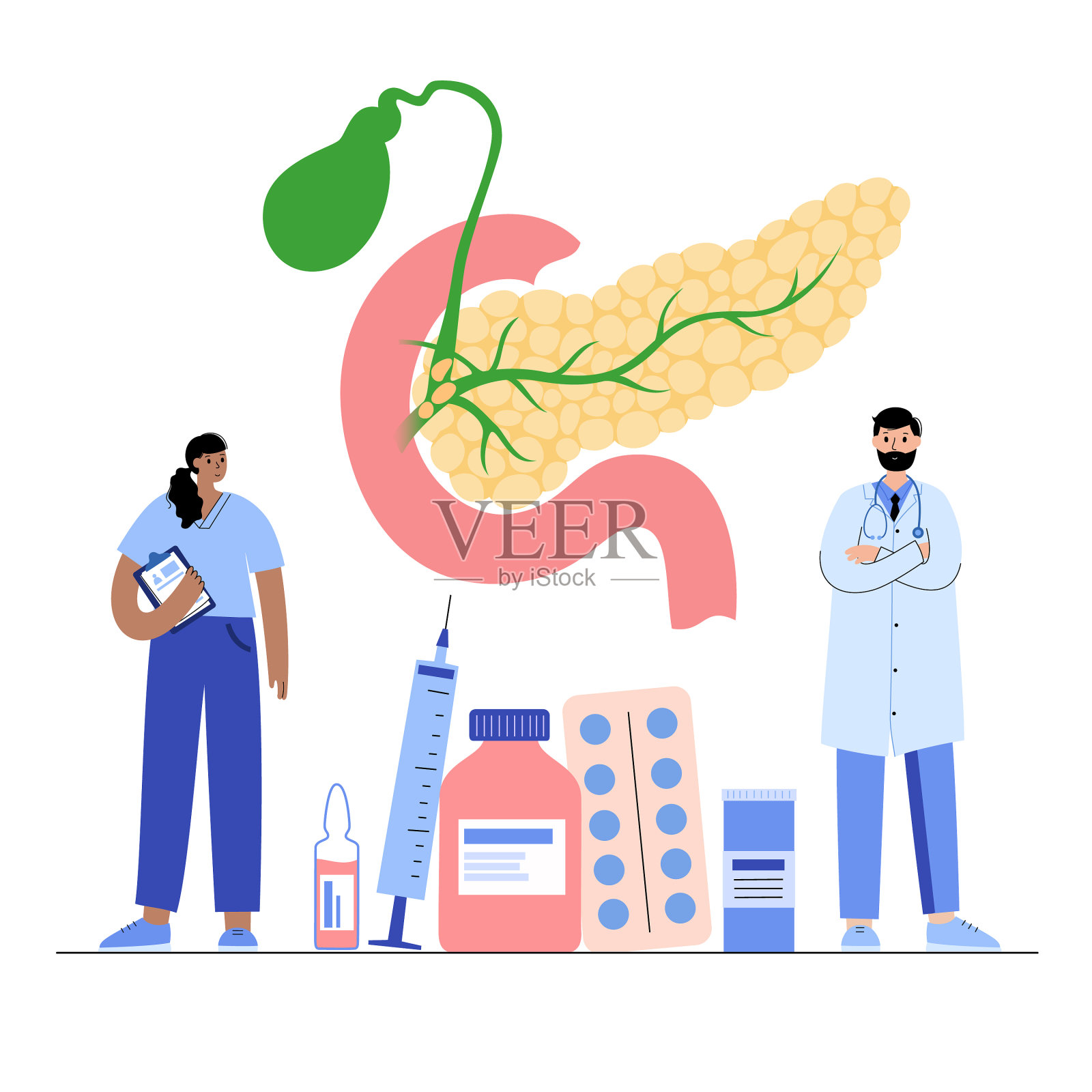 胰腺标志的概念设计元素图片