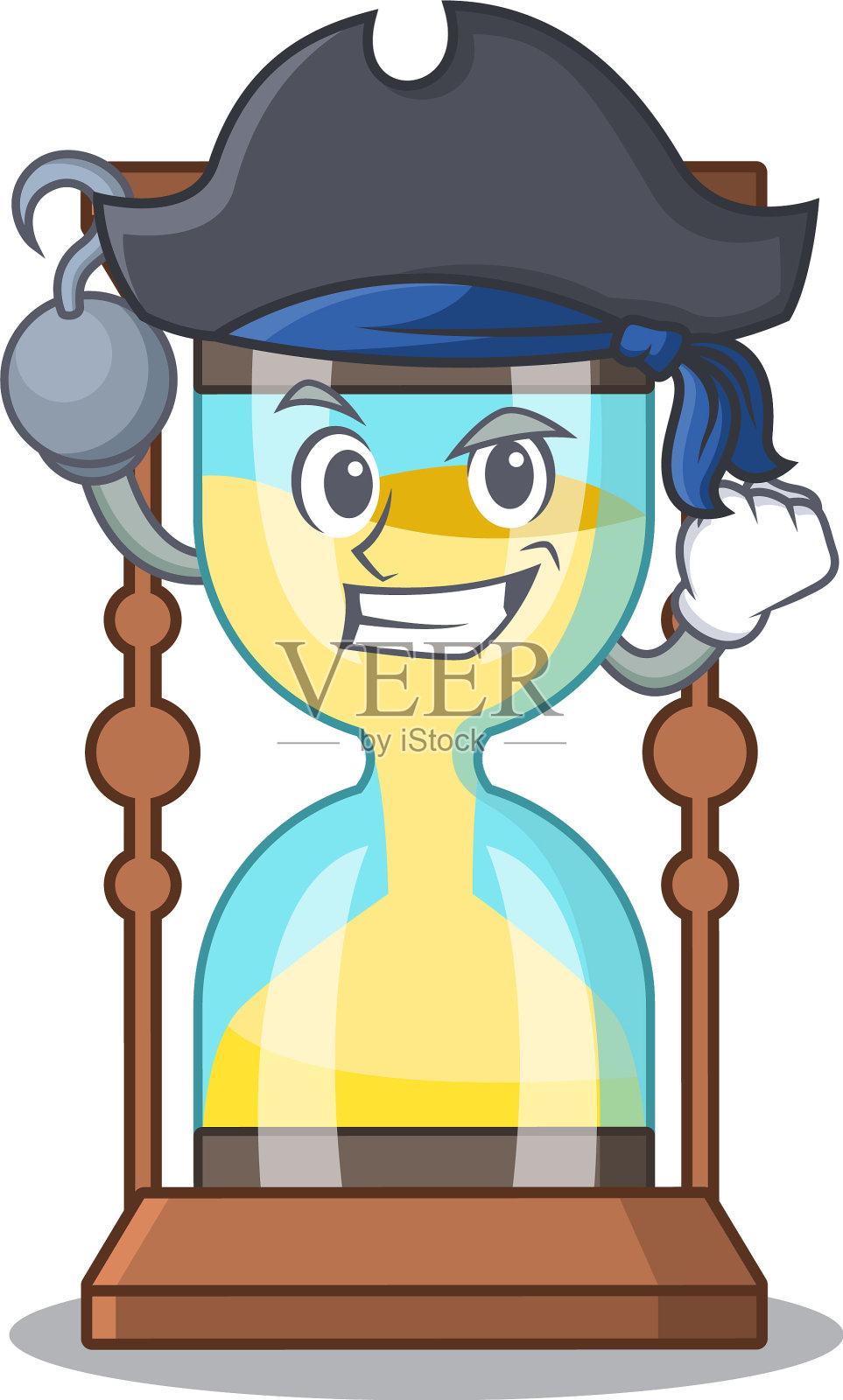 卡通天文钟的设计风格就像一个海盗一样设计元素图片