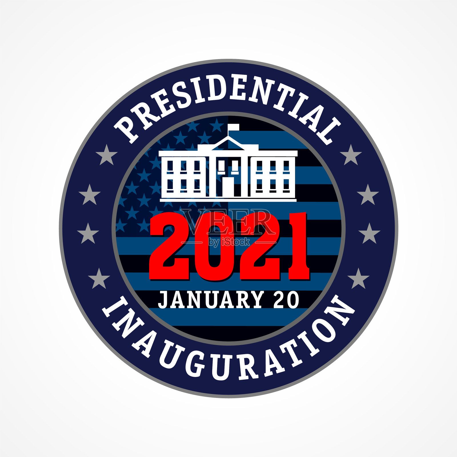 美国总统就职典礼2021年会徽插画图片素材