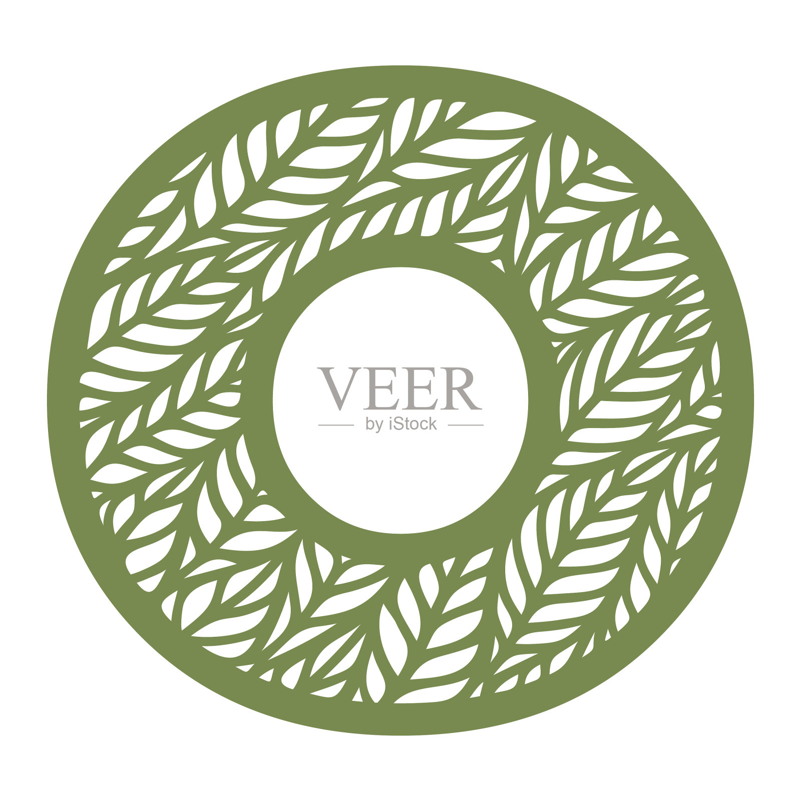 字母o带有图案的叶子设计元素图片