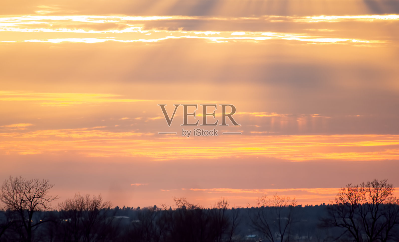 阿默斯特岛海岸上橙色和粉色的日落照片摄影图片