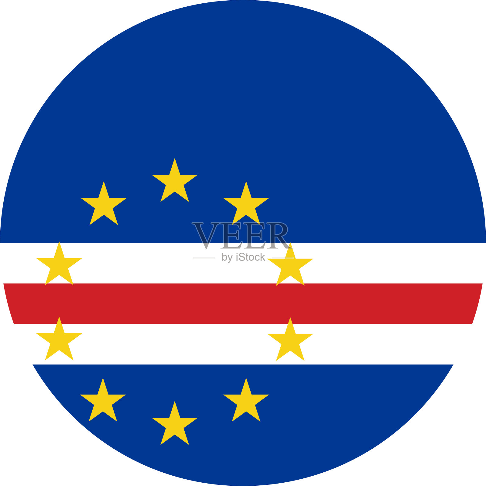 佛得角圆形旗帜图标。插画图片素材