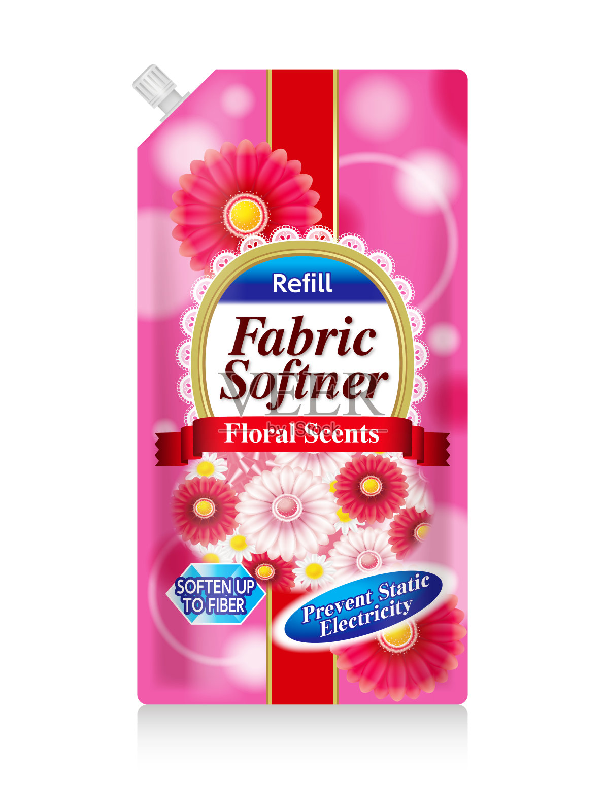 织物柔软剂插图。模板。插画图片素材