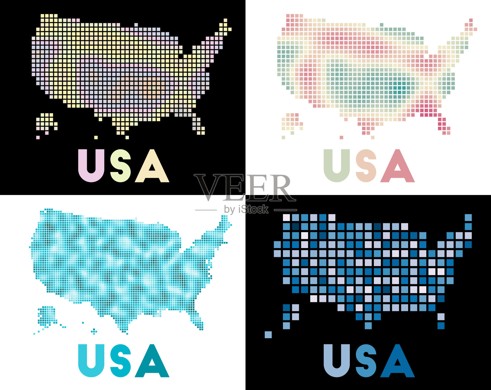 美国地图。插画图片素材