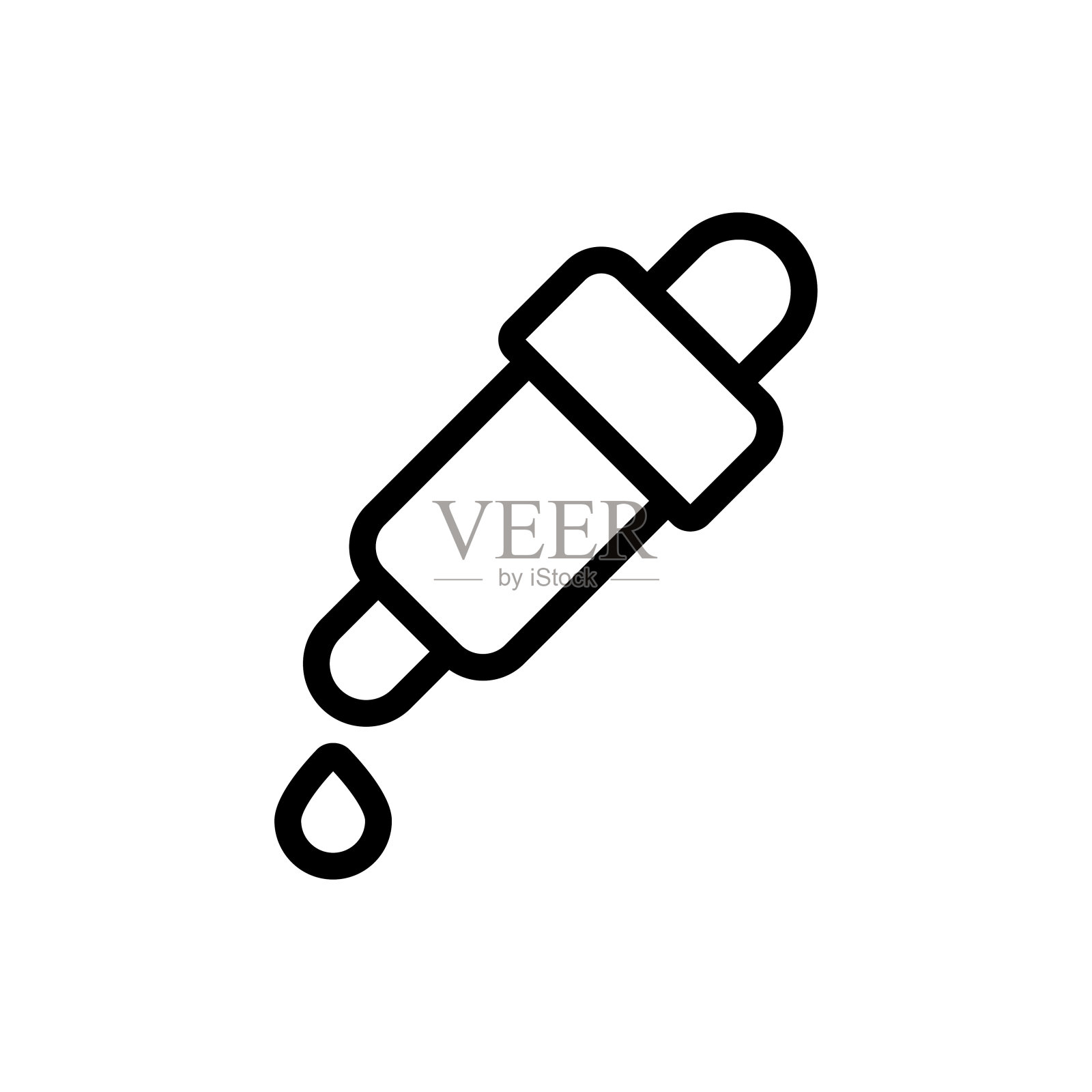 移液管矢量轮廓图标。EPS 10个文件插画图片素材