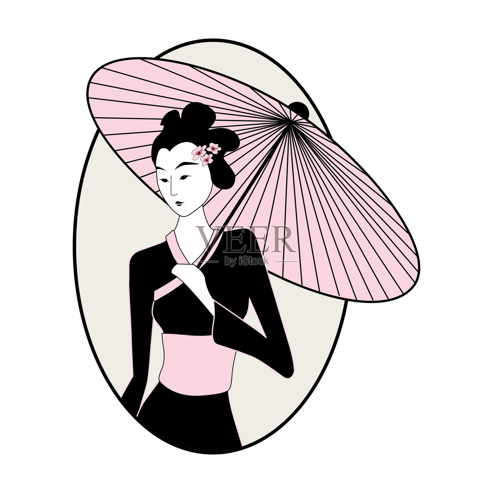 日本女性插画图片素材