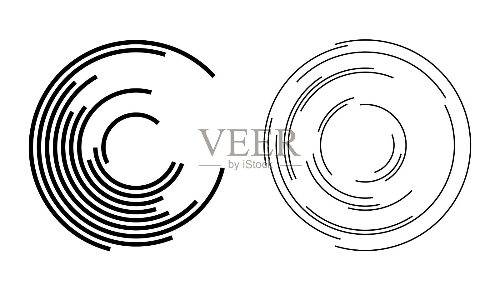 带有圆圈的抽象背景。半色调设计。插画图片素材