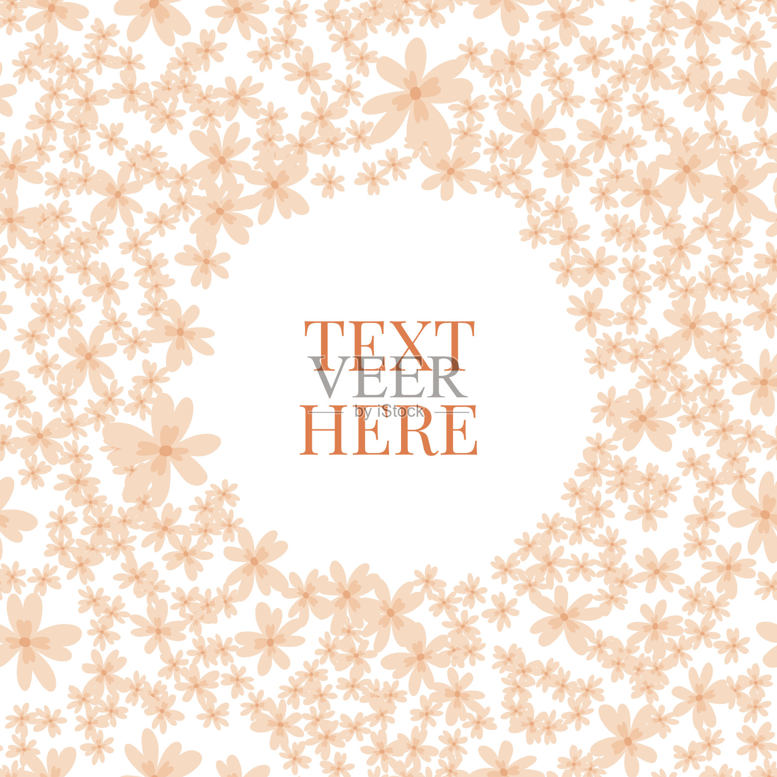 矢量花图案在涂鸦风格与花和叶子。温柔，春天的花香背景。插画图片素材