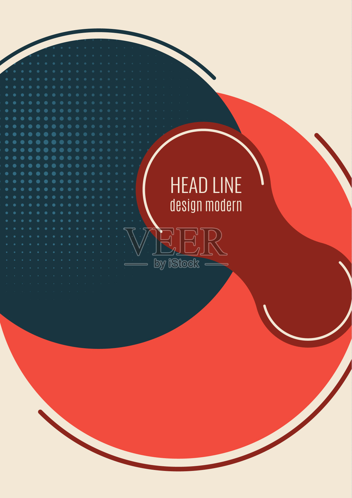 明亮的几何形状，圆形，条纹，流体。重叠横幅模板的社交媒体。业务或技术演示设计模板、小册子或传单模板。向量插画图片素材