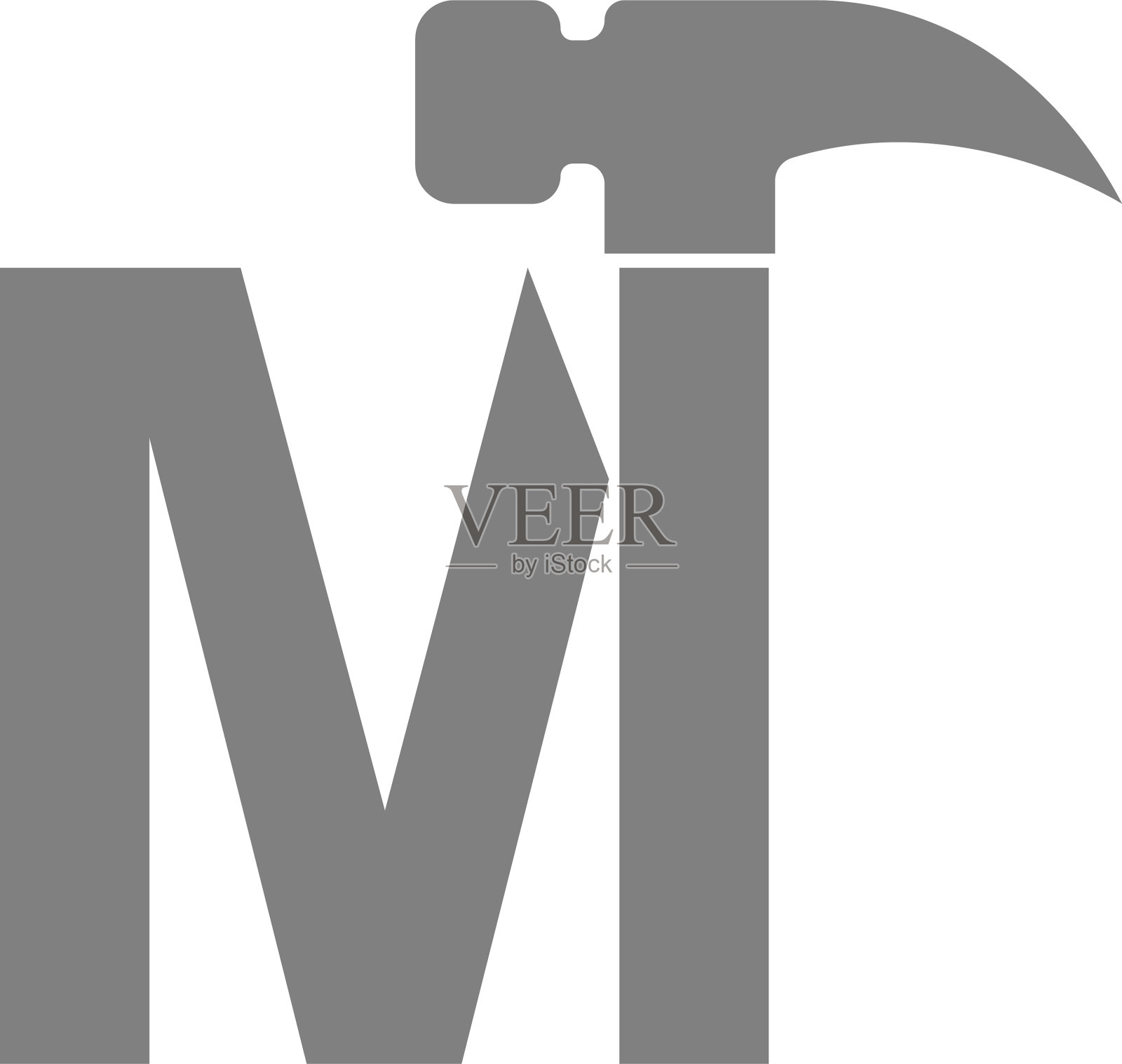 字母m和锤子组合图标标志设计设计元素图片