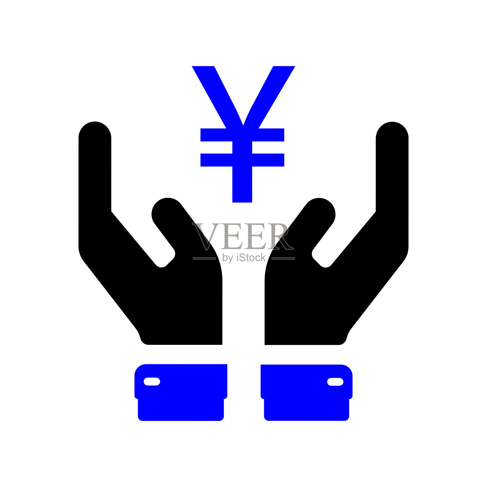 日元的手插画图片素材