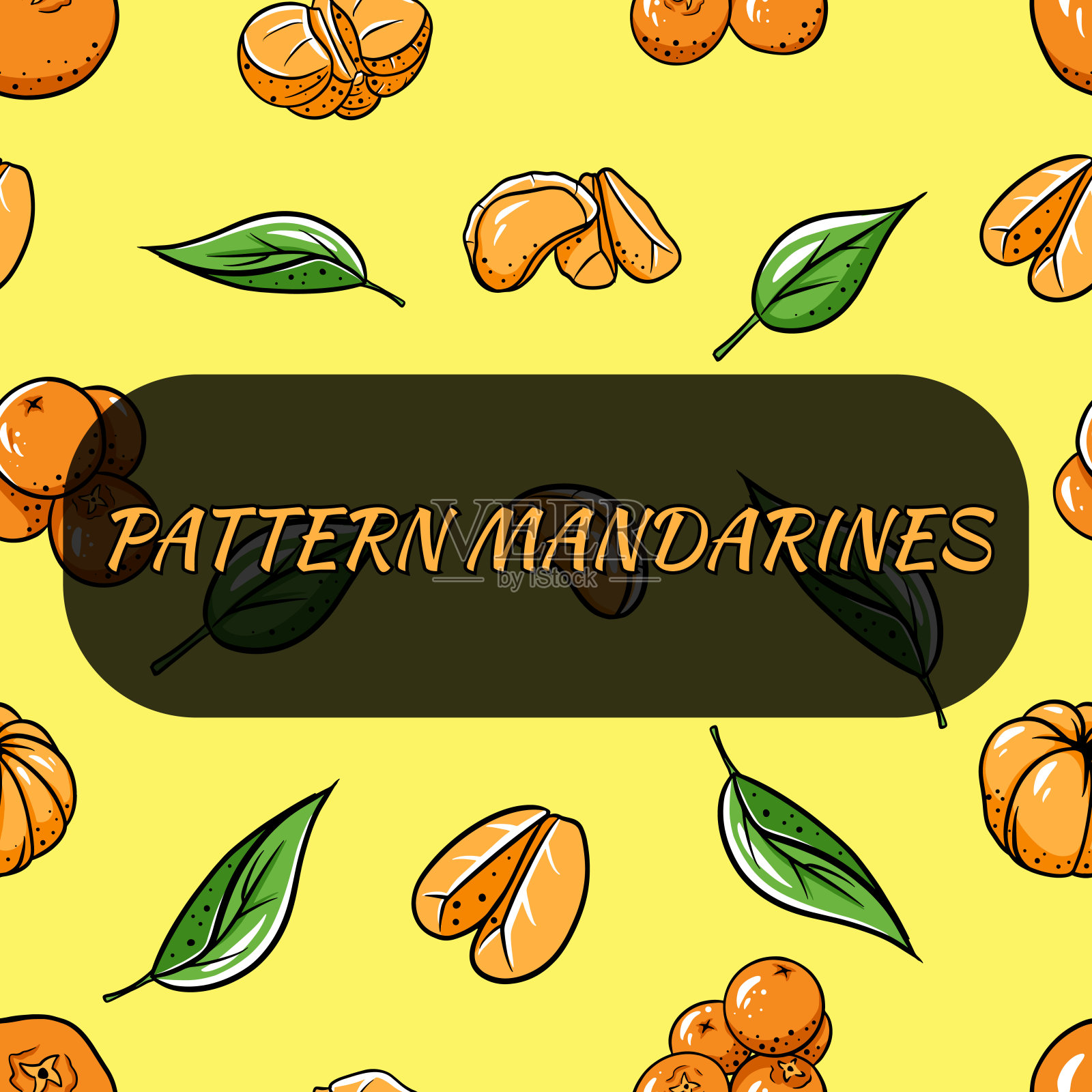 无缝背景与橘子。矢量插图为您的设计。插画图片素材