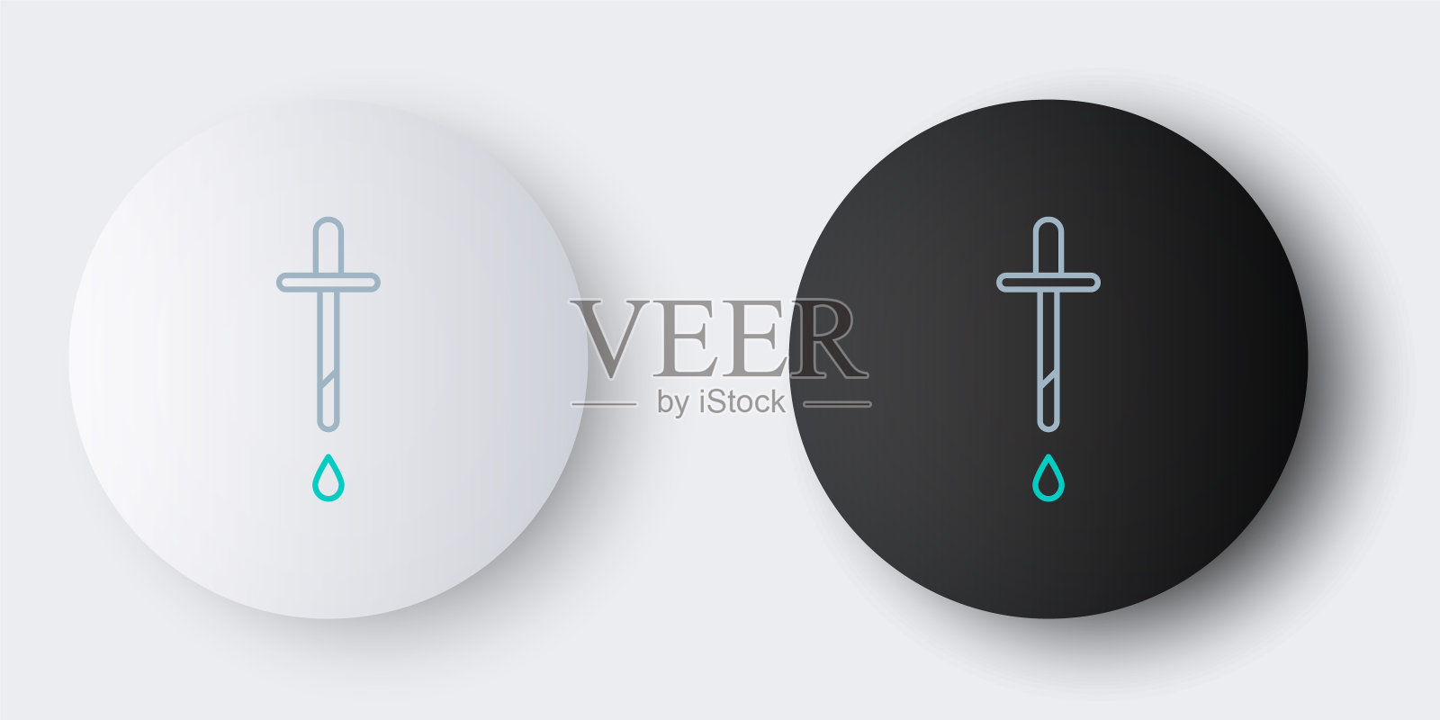 线移液管图标孤立在灰色背景。医疗，化学实验室设备的元素。吸管与下降。医学的象征。色彩斑斓的轮廓的概念。向量设计模板素材