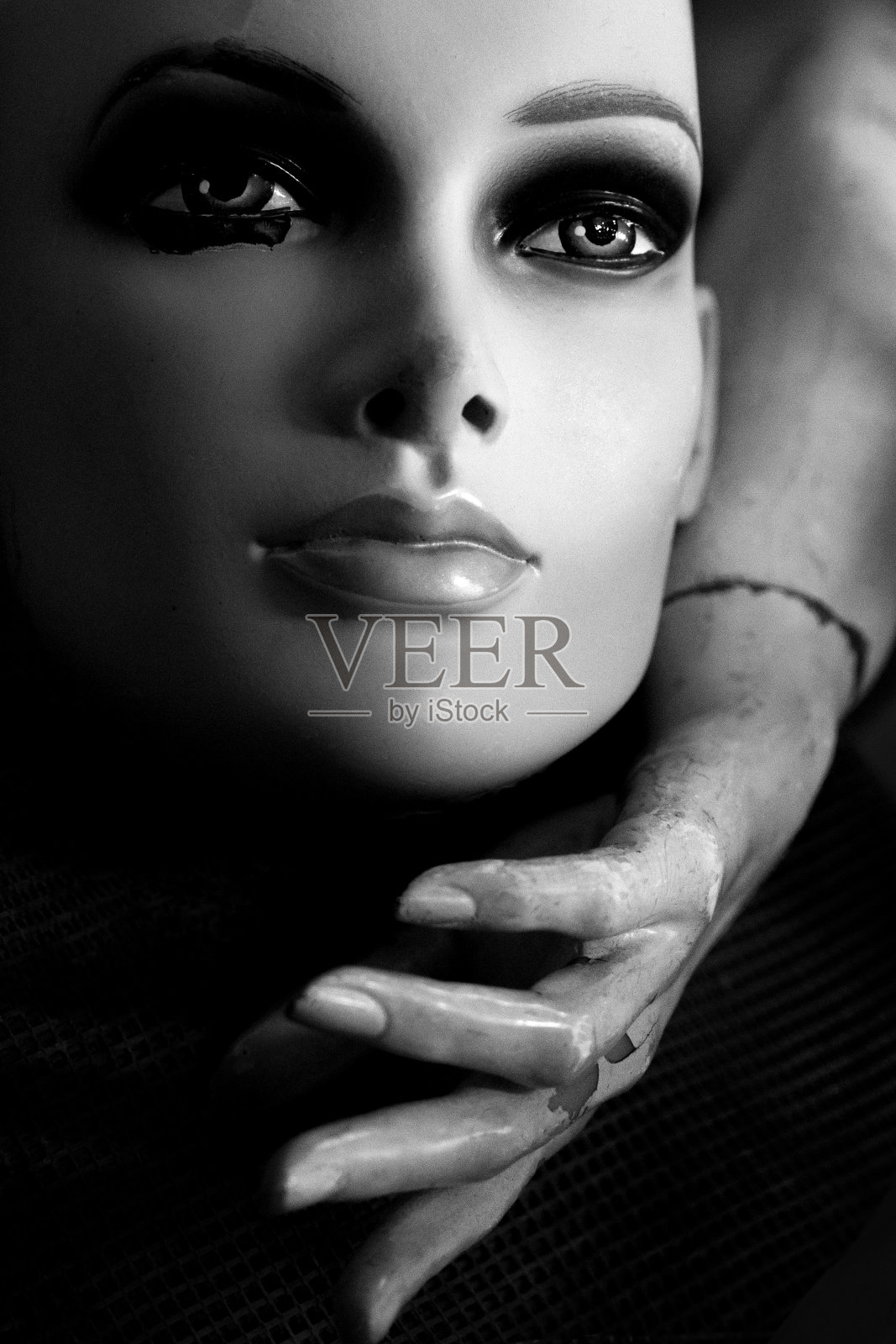 假人的一部分(头和手)照片摄影图片