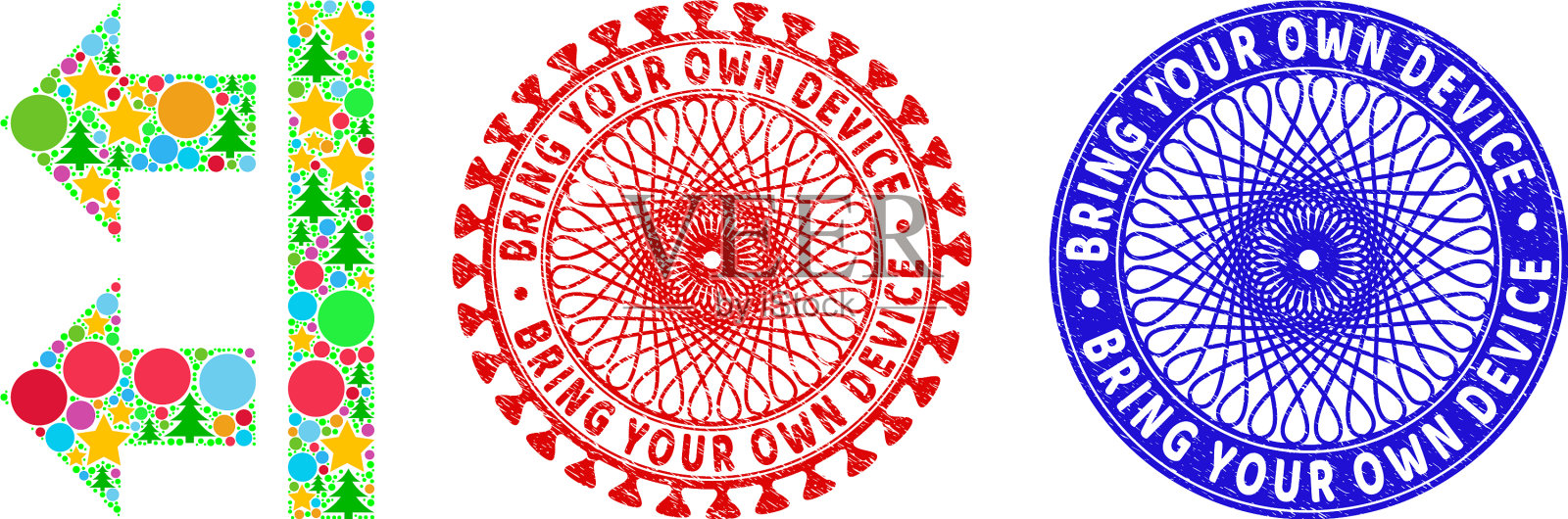 带上你自己的设备和垃圾邮票插画图片素材