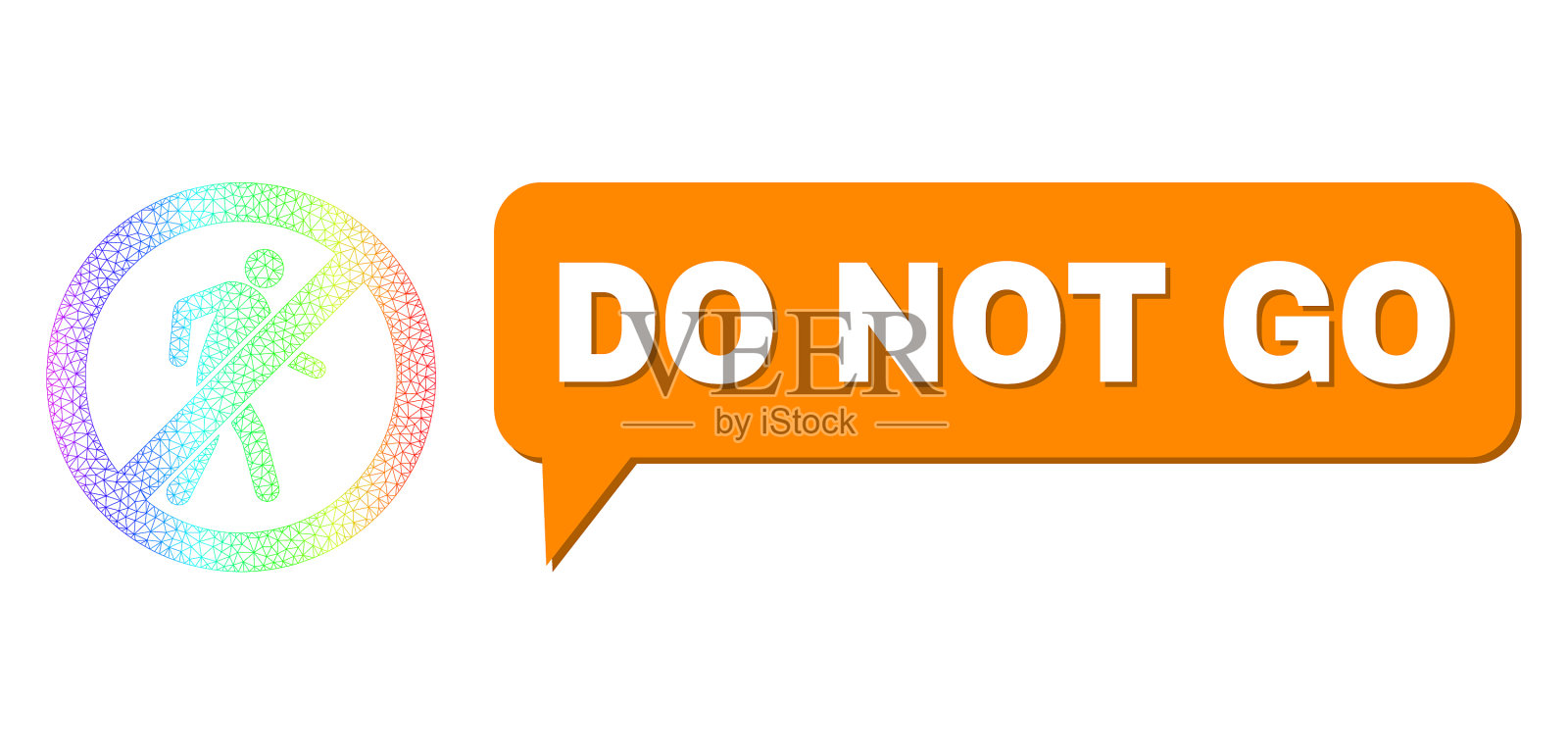 光谱净梯度无行人行走图标插画图片素材