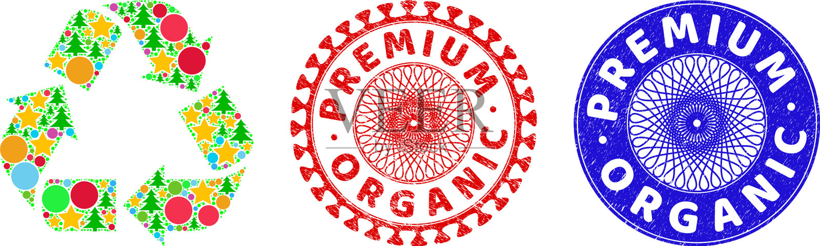 优质有机危重印章及回收利用设计元素图片