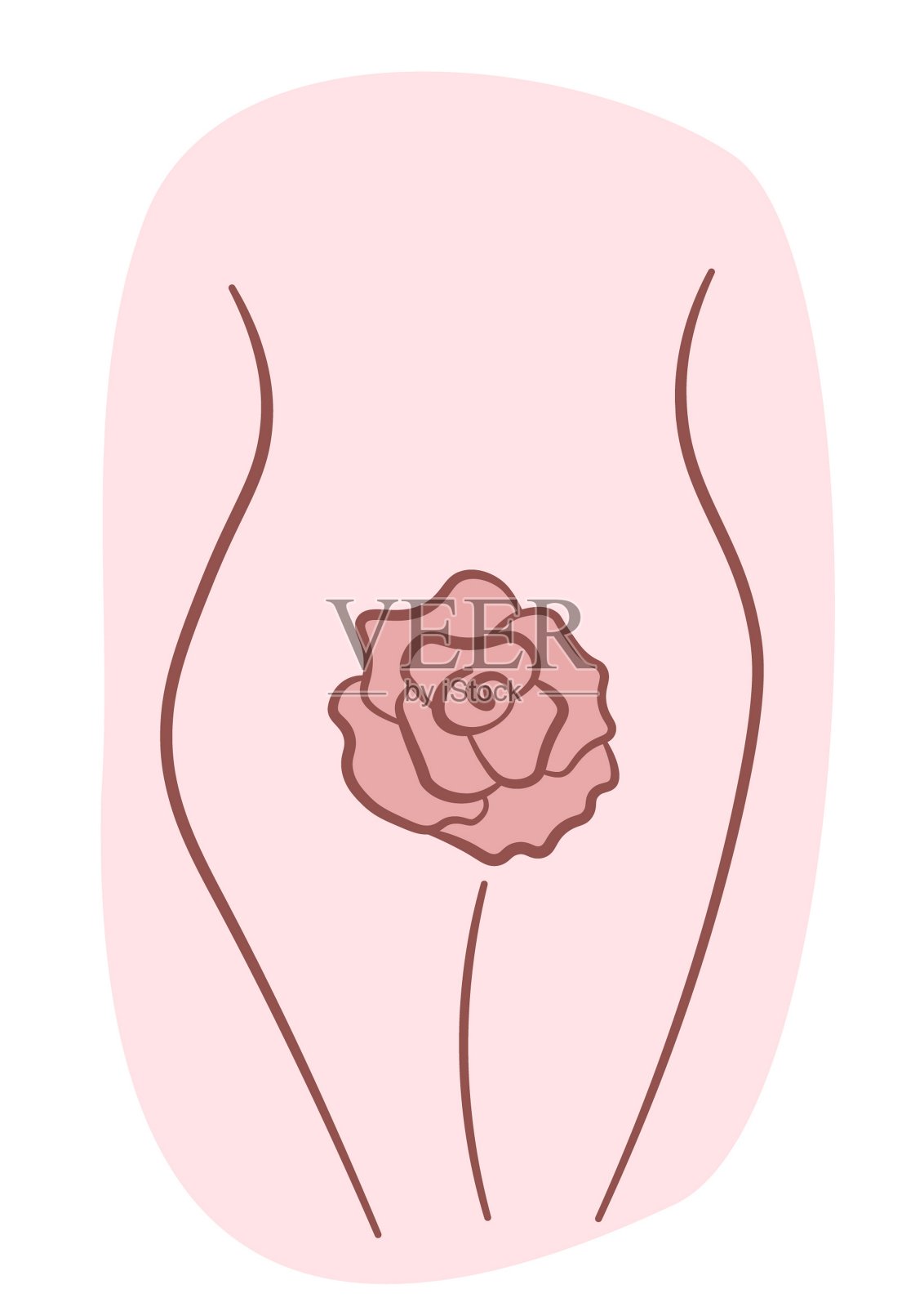 超现实的线体上有玫瑰插画图片素材