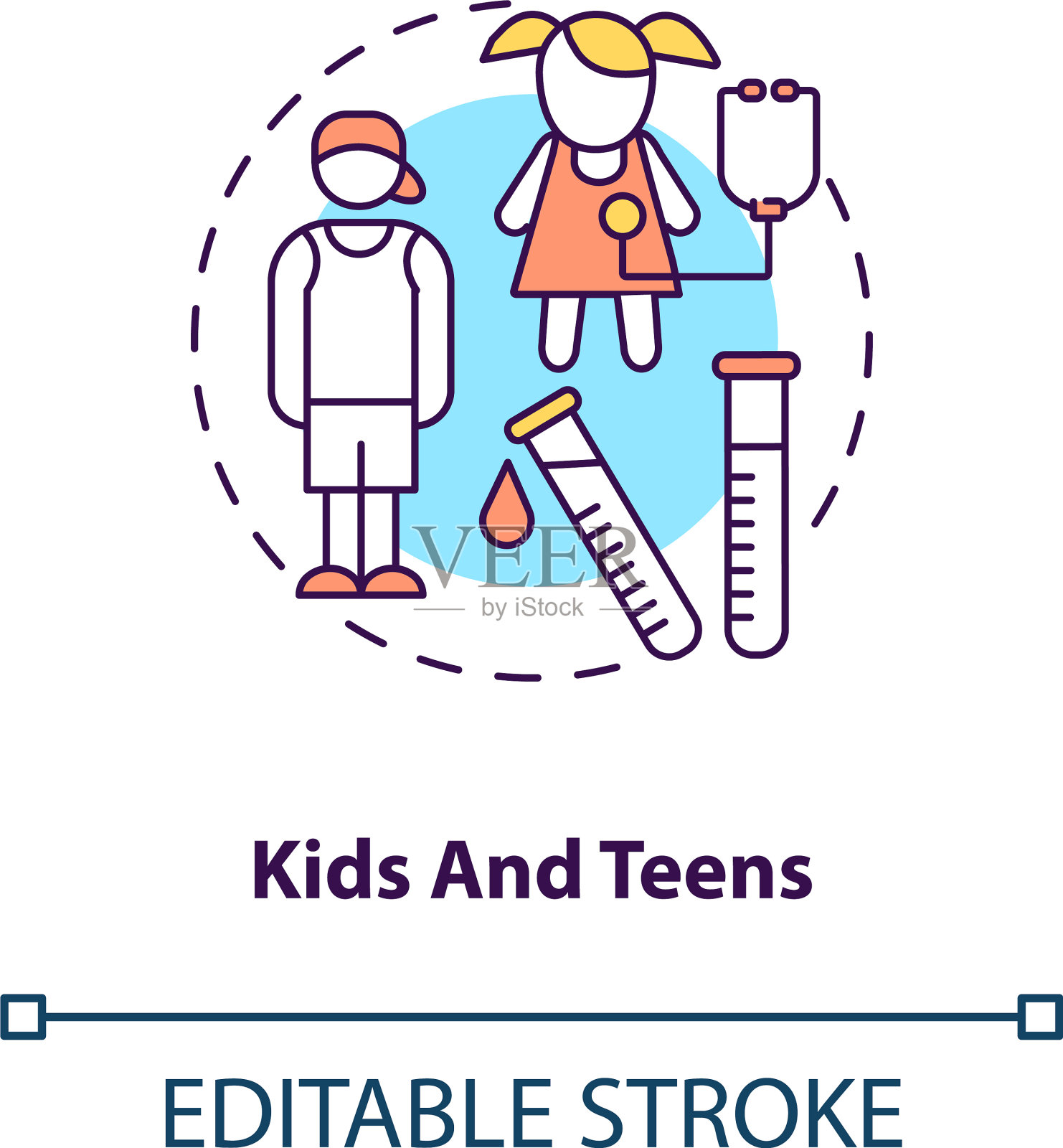 儿童和青少年的概念图标插画图片素材