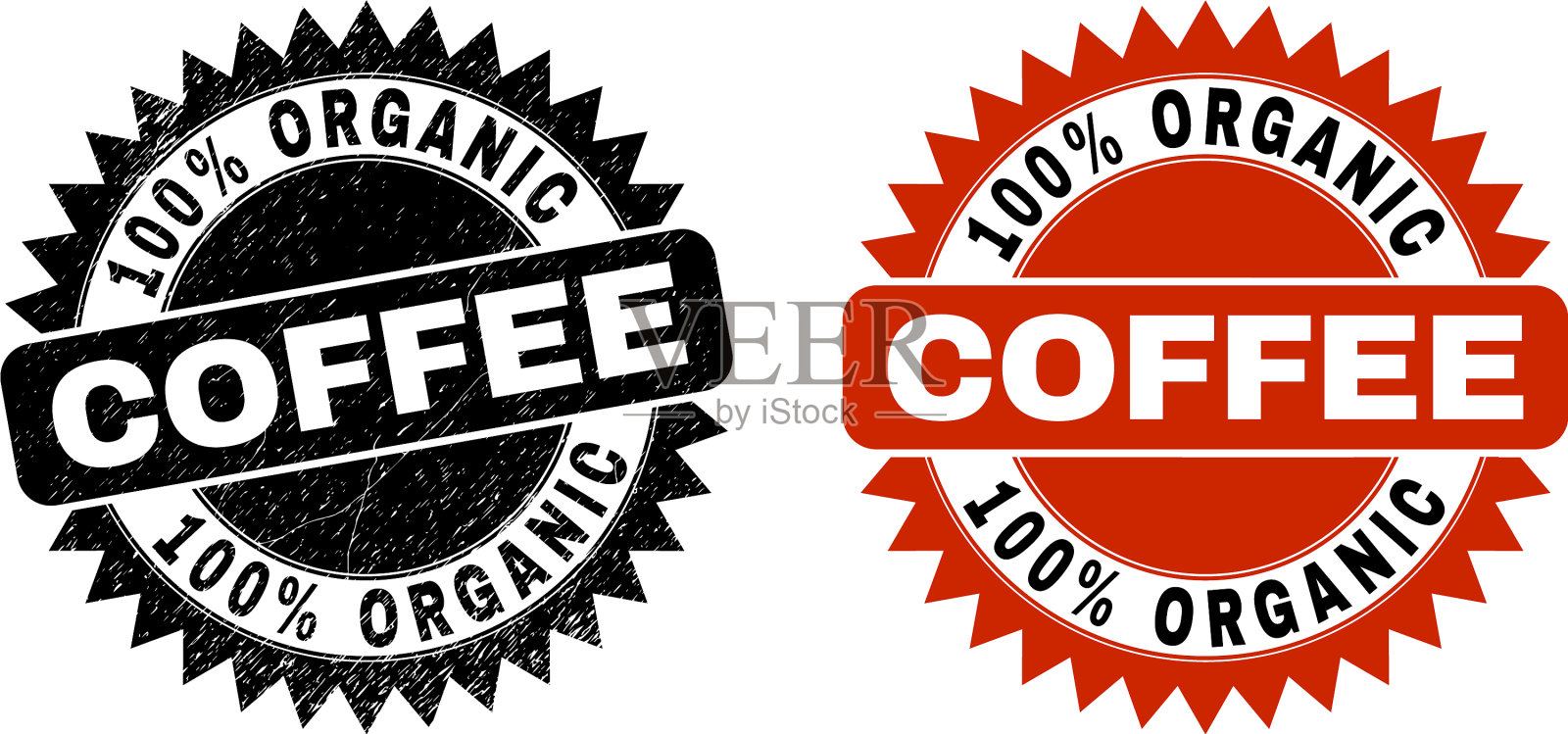 100%有机咖啡黑玫瑰密封用插画图片素材