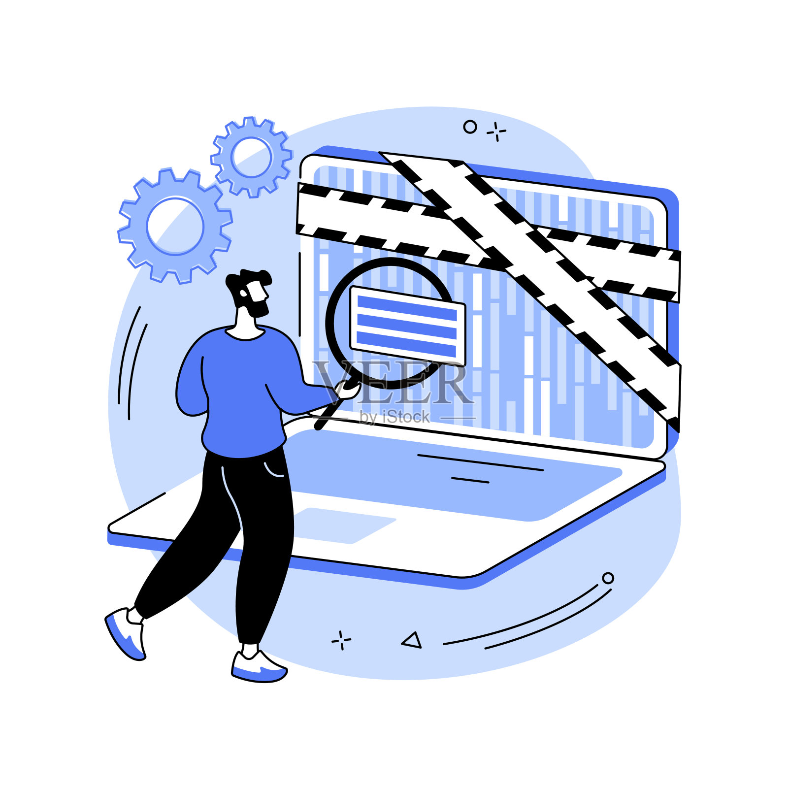 计算机取证抽象概念矢量图。插画图片素材