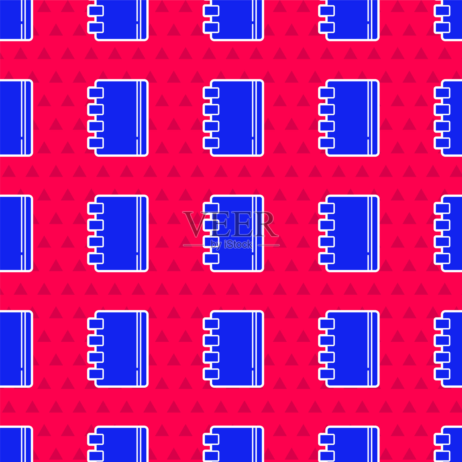 蓝色笔记本图标隔离无缝模式上插画图片素材