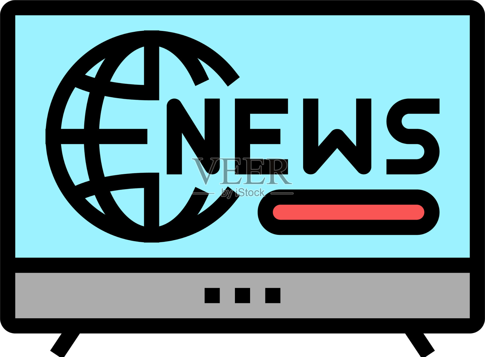 电视新闻彩色图标设计元素图片