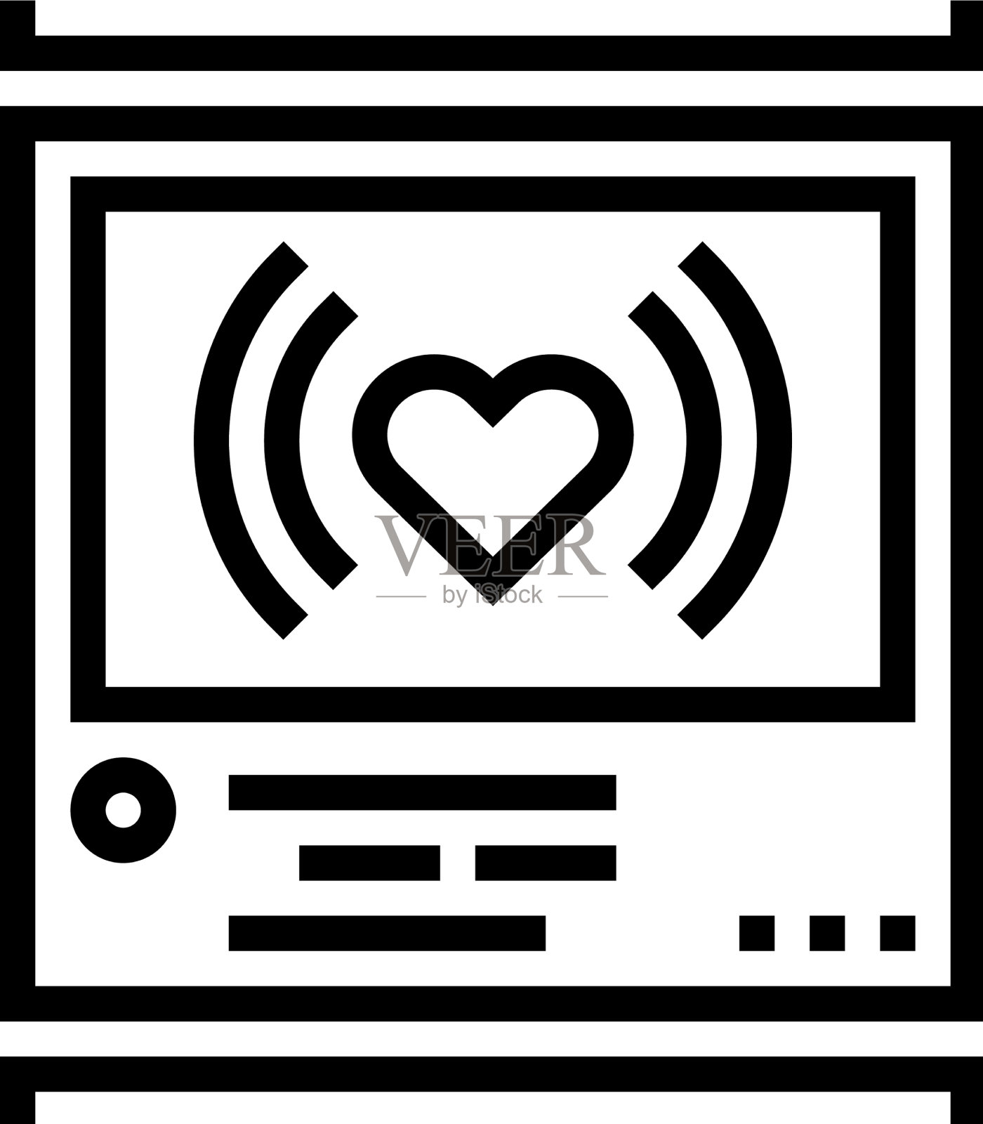 社交照片或视频像线图标图标素材