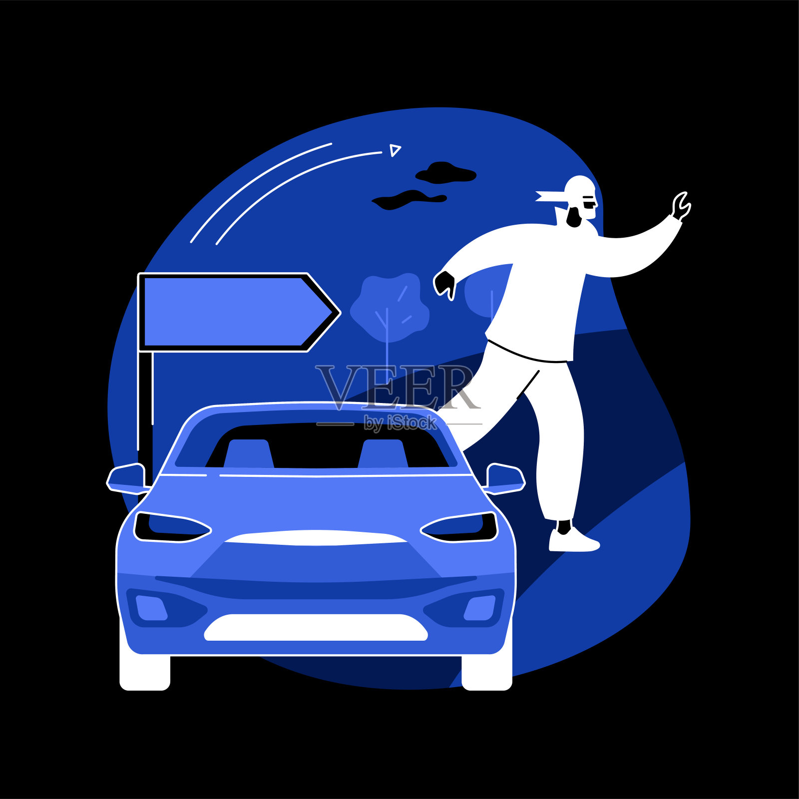 道路诈骗抽象概念矢量图解。插画图片素材