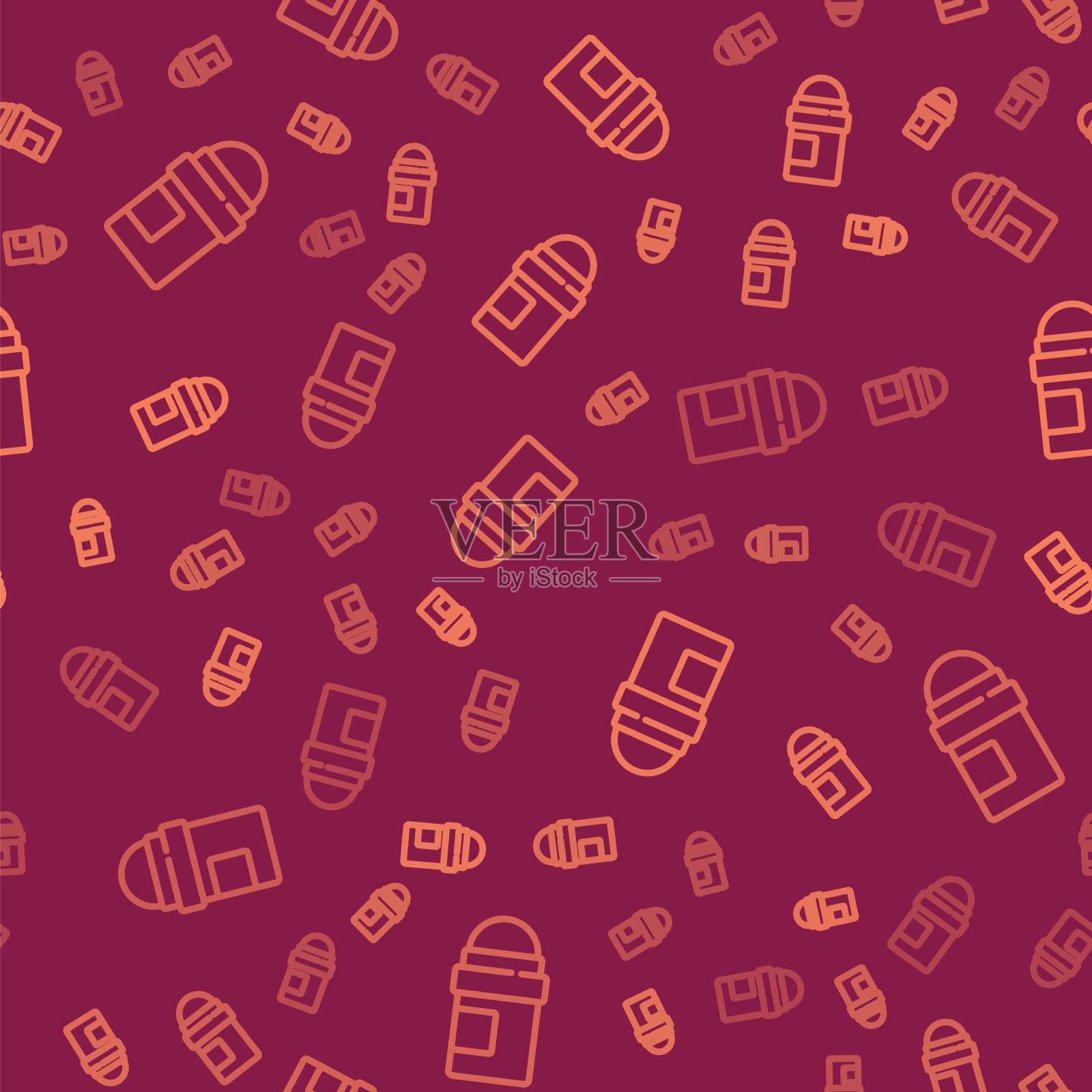 棕色线止汗除臭剂滚动图标插画图片素材