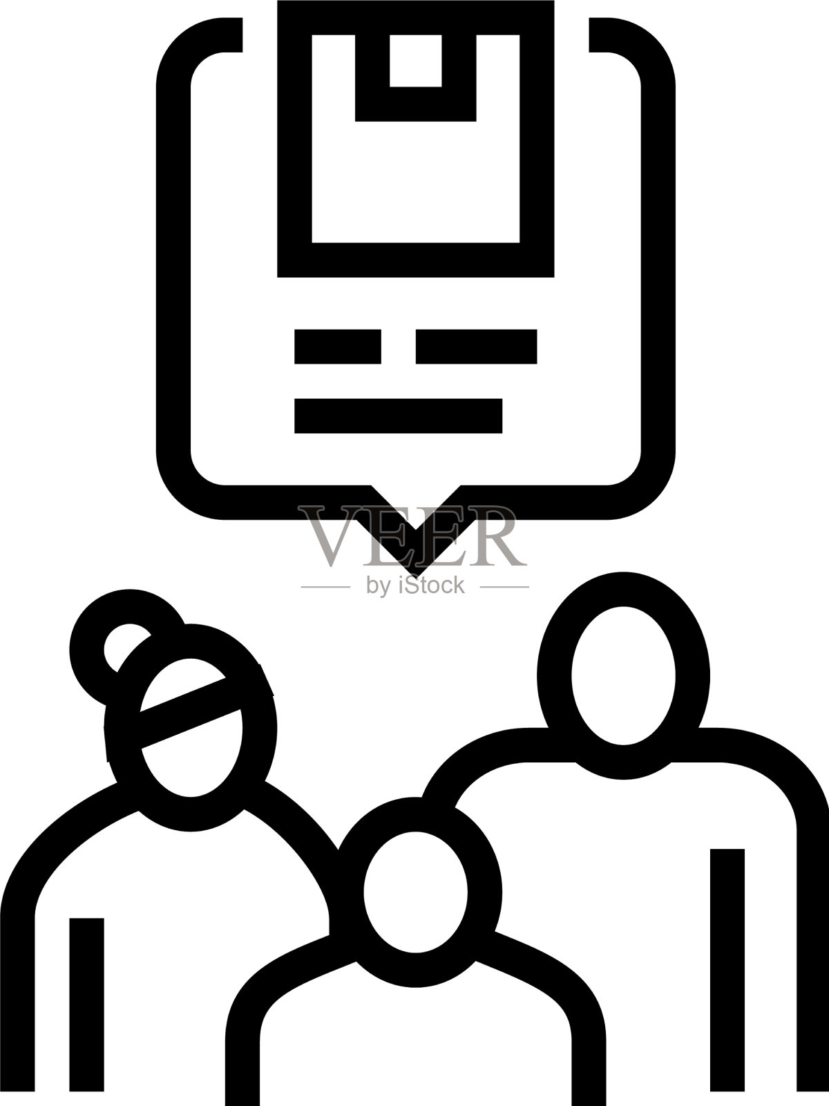 家庭订单回顾线图标图标素材