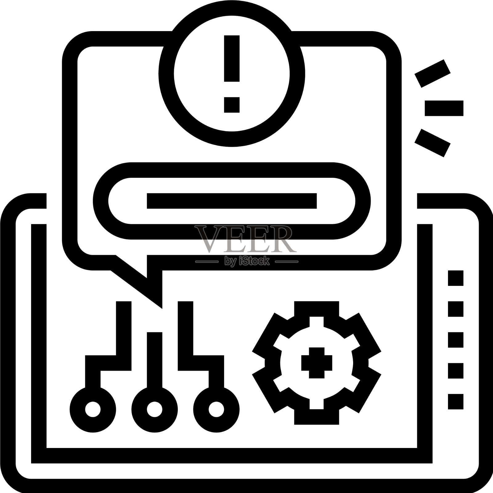 警报系统线路图标插画图片素材