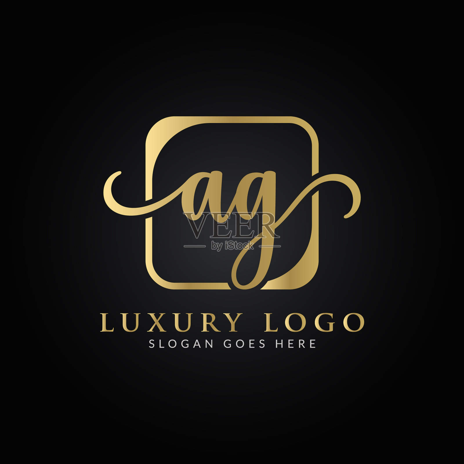 首字母ag标志设计模板创意插画图片素材