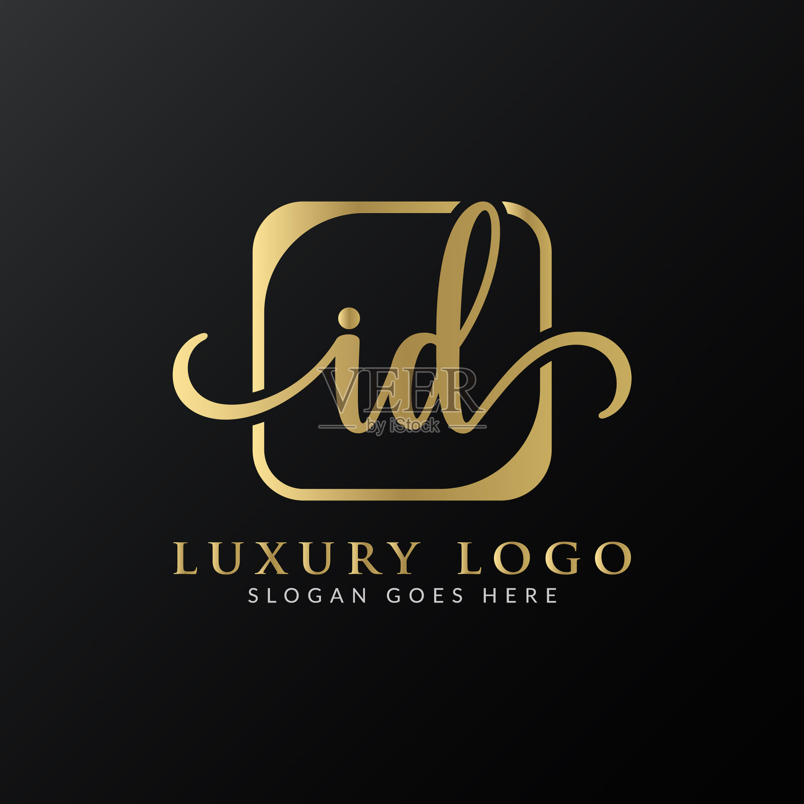 初始id字母标识设计模板摘要插画图片素材